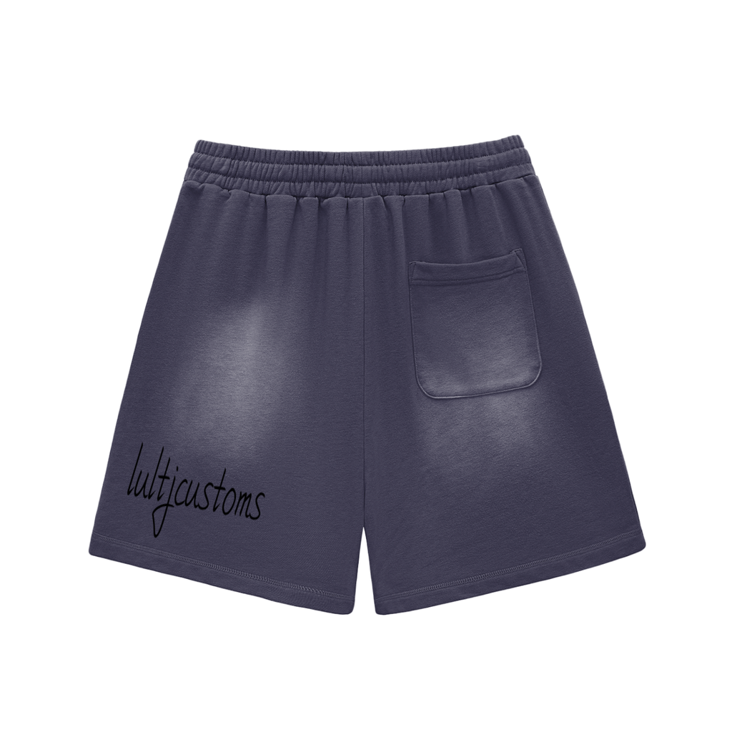 Lultjcustoms(Black logo) Sun Fade Raw Edge Cotton Shorts Multicolor