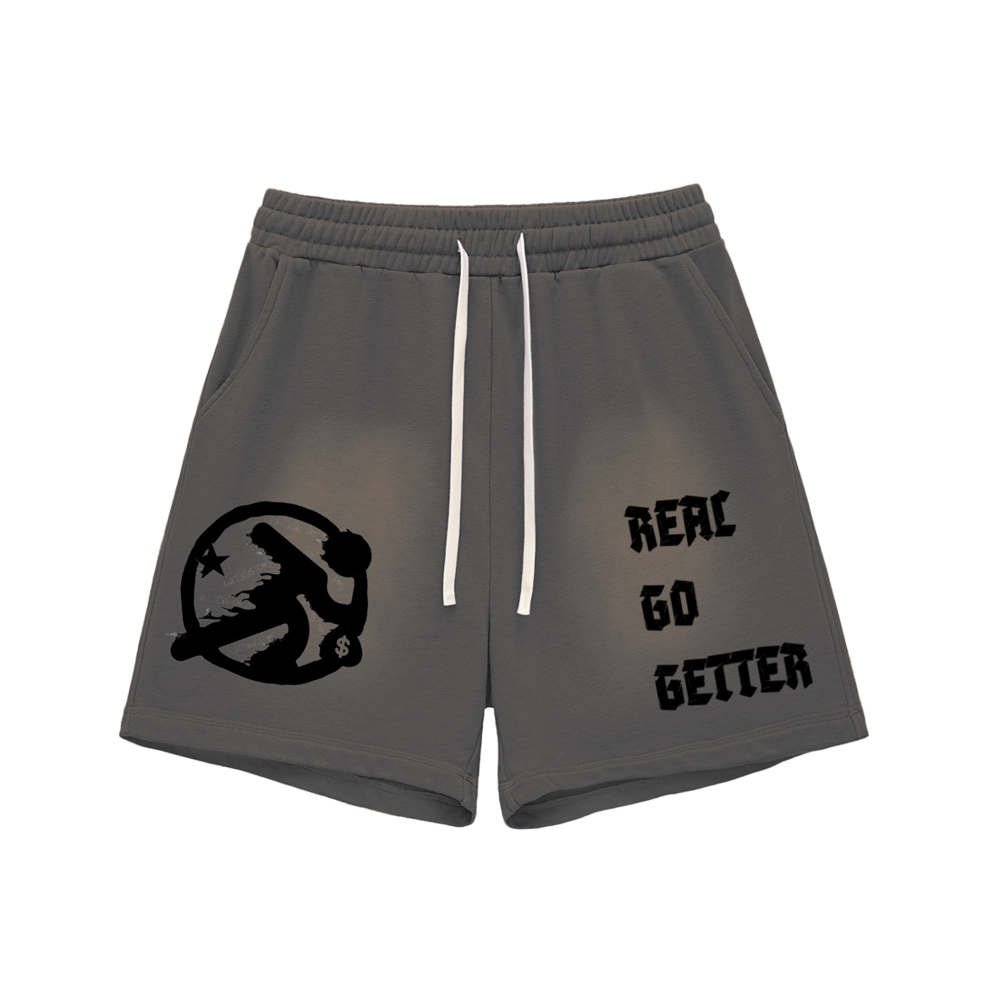 Lultjcustoms(Black logo) Sun Fade Raw Edge Cotton Shorts Multicolor