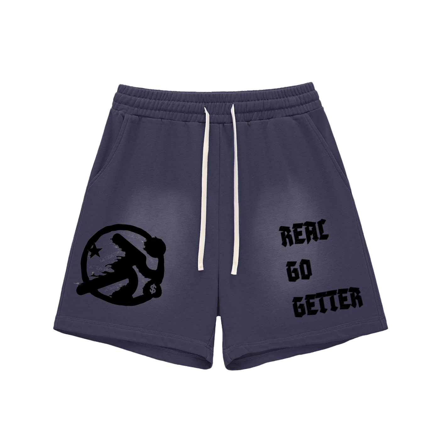 Lultjcustoms(Black logo) Sun Fade Raw Edge Cotton Shorts Multicolor