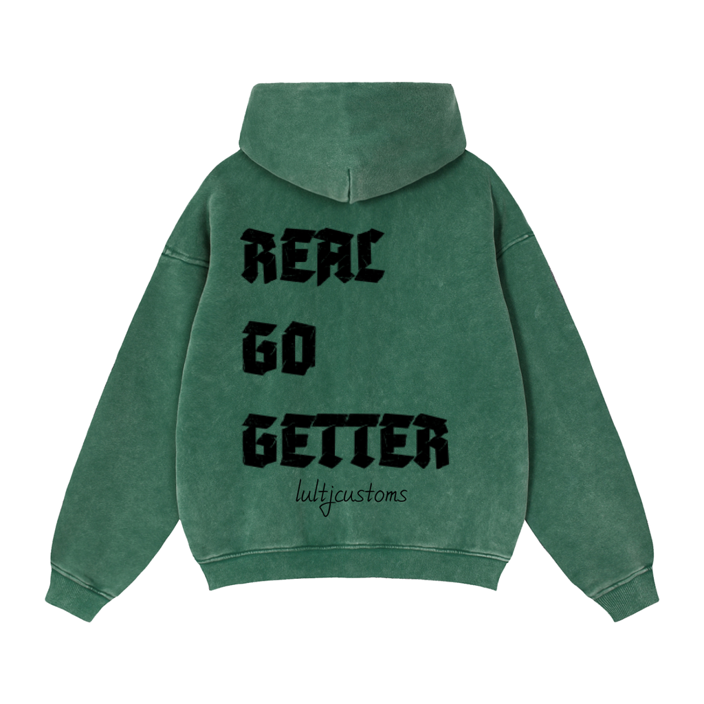 lultjcustoms(black logo) Zip-Through Boxy Fleece Hoodie Multicolor