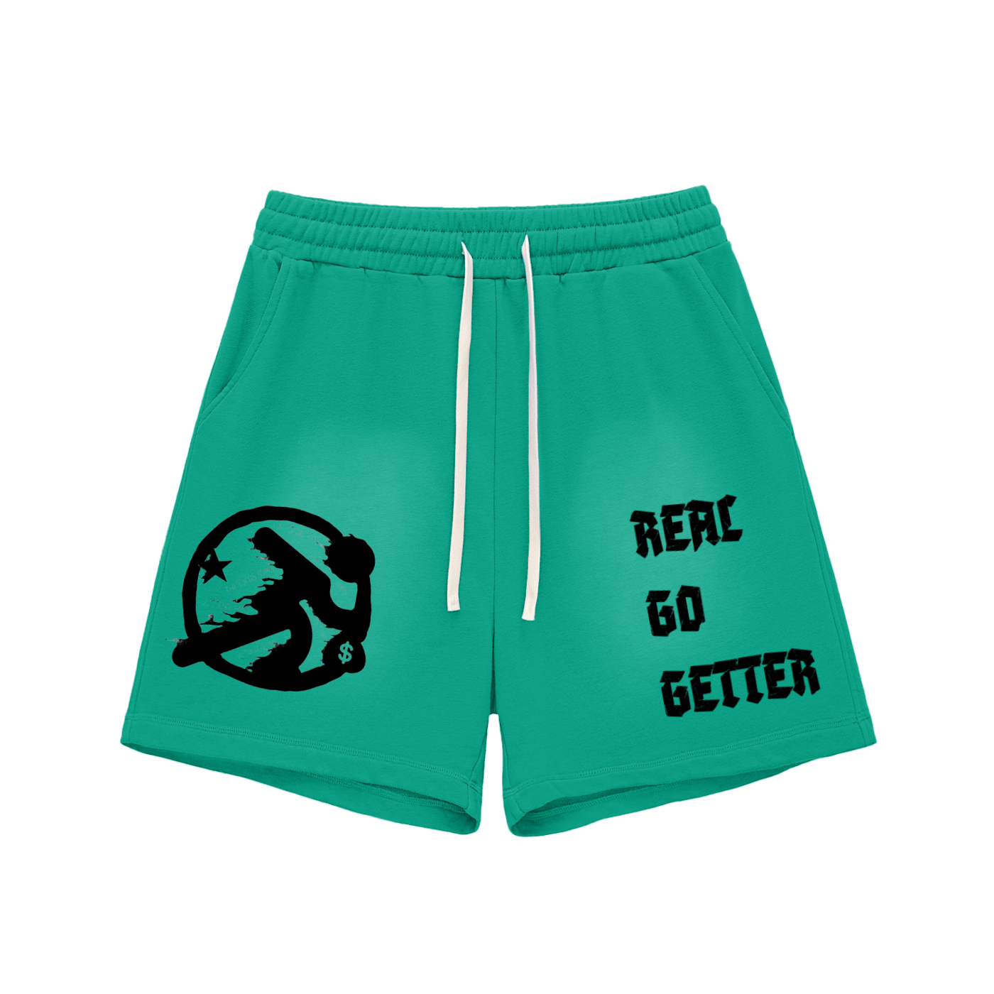 Lultjcustoms(Black logo) Sun Fade Raw Edge Cotton Shorts Multicolor