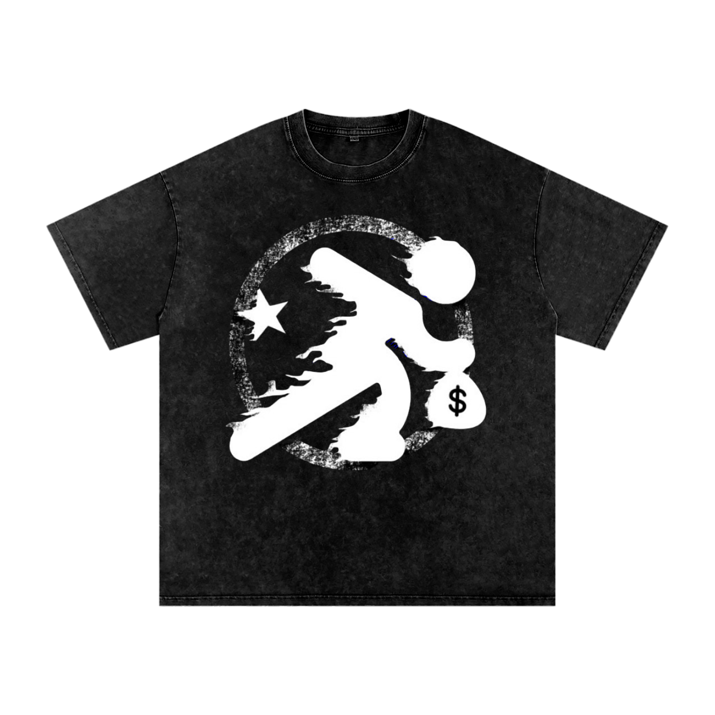 Lultjcustoms(white logo) Snow Washed Oversized Cotton T-Shirt Multicolor