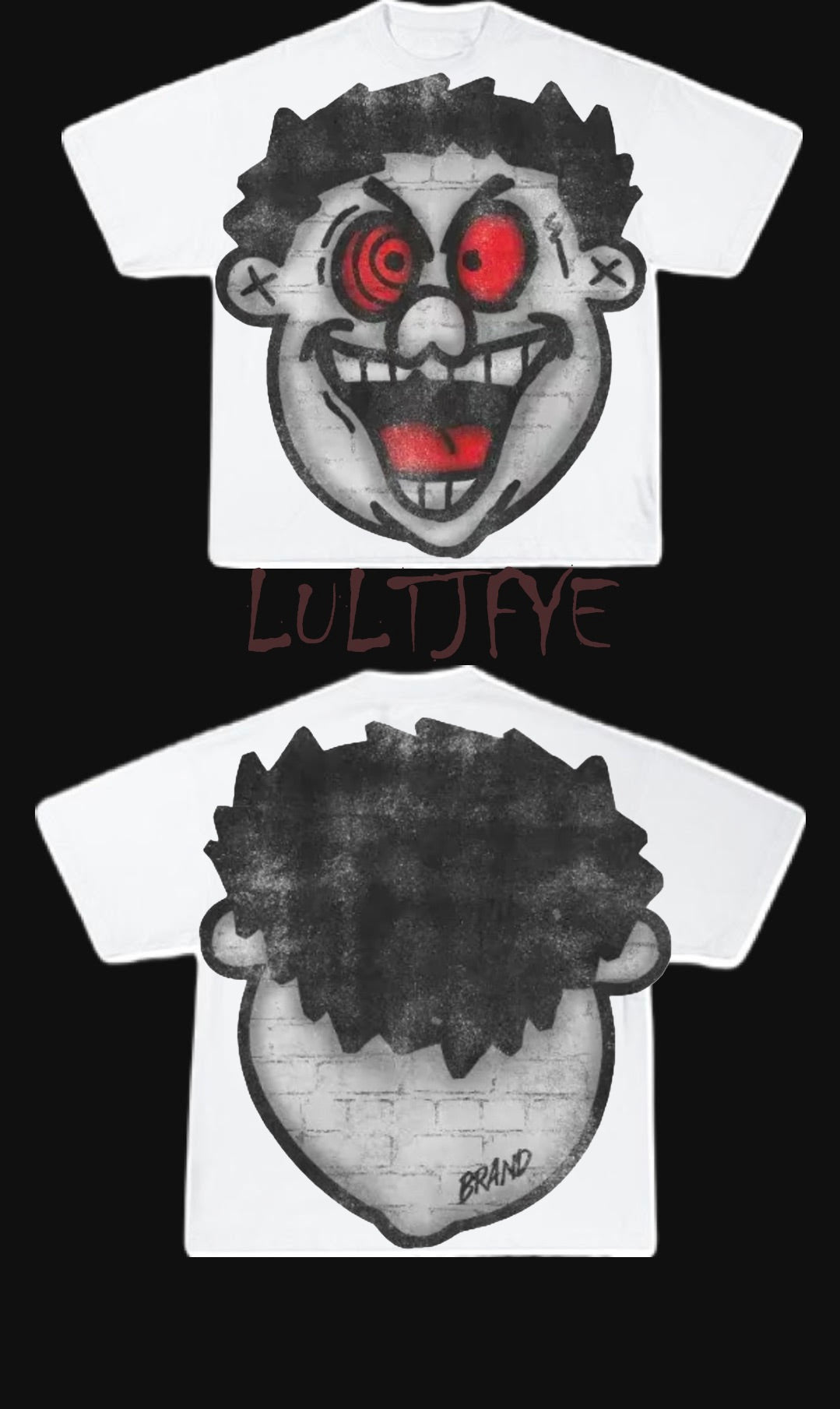 Red Cartoon Face Graphic Tee