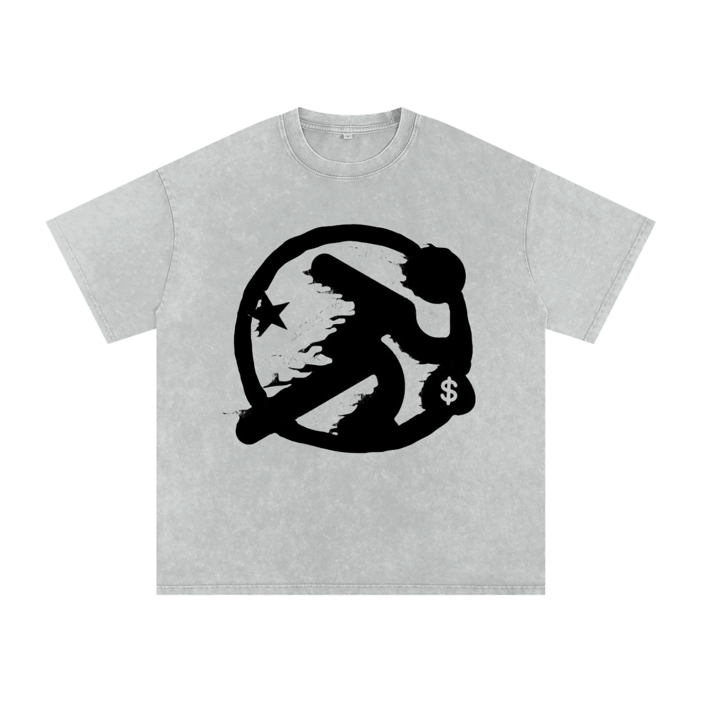 Lultjcustoms(black logo) Snow Washed Oversized Cotton T-Shirt Multicolor
