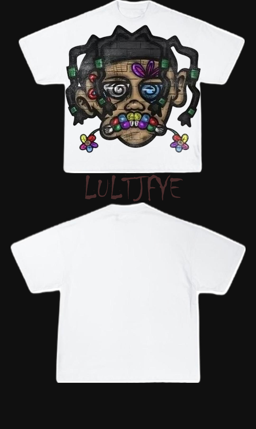 Brown Face with Rainbow Teeth graphic Tee