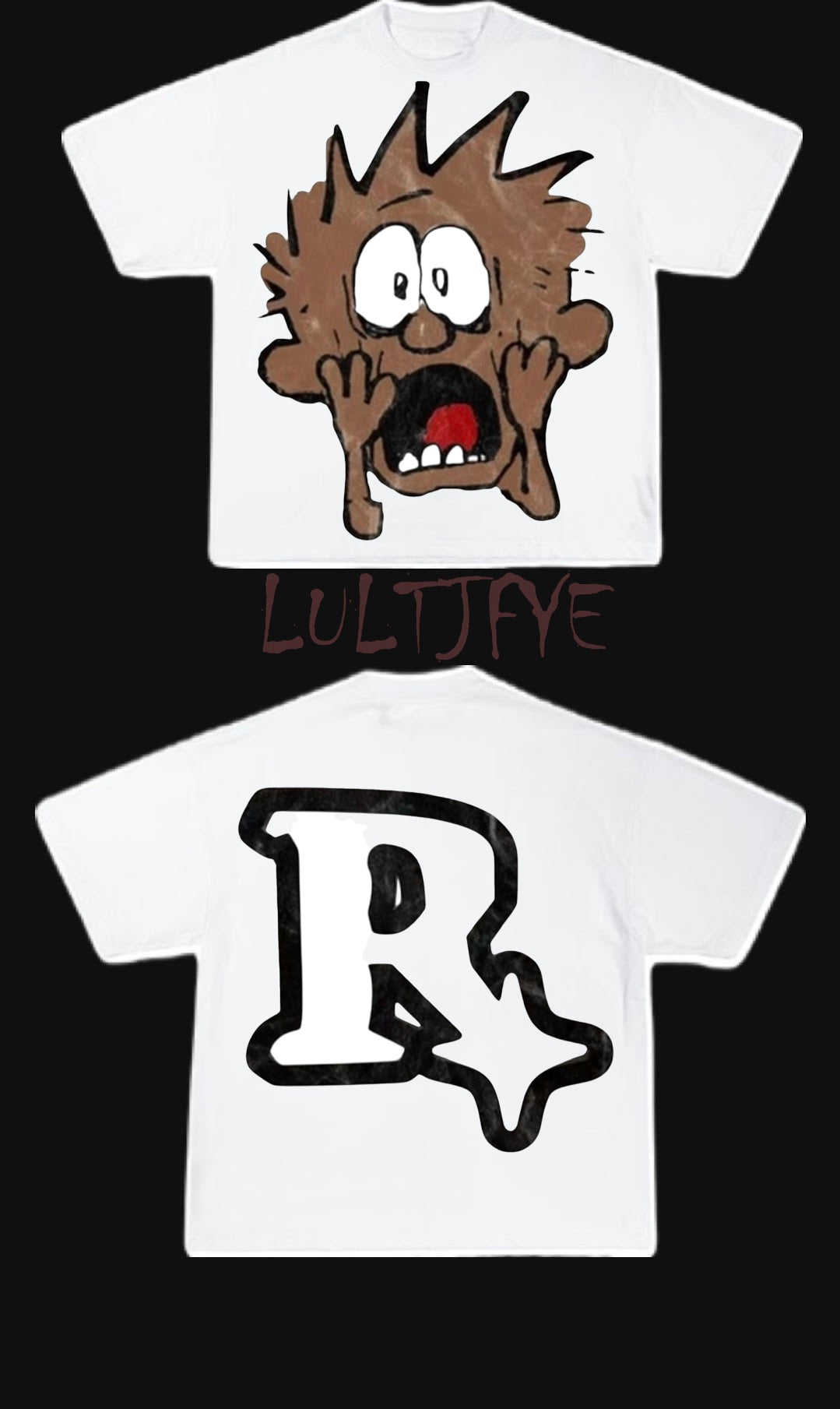 Brown Drawing  Face  Graphic Tee