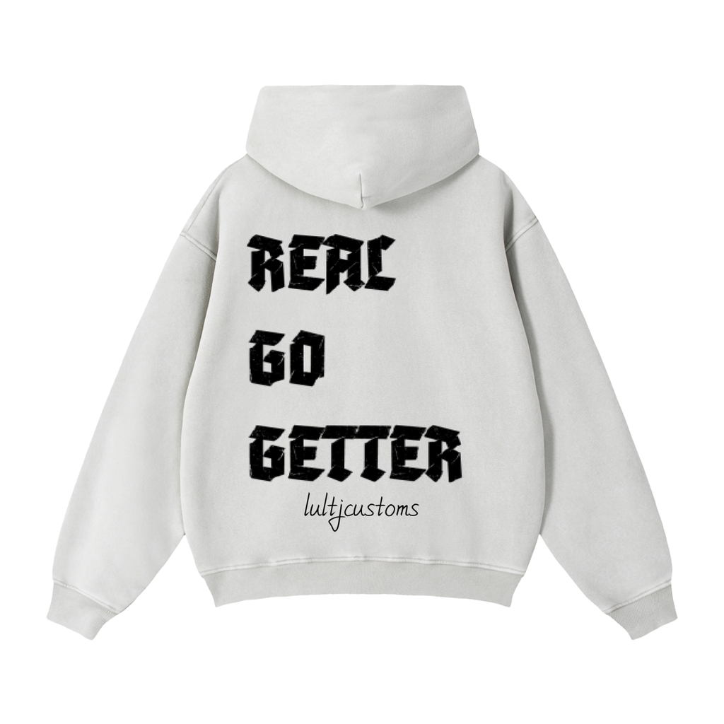 lultjcustoms(black logo) Zip-Through Boxy Fleece Hoodie Multicolor