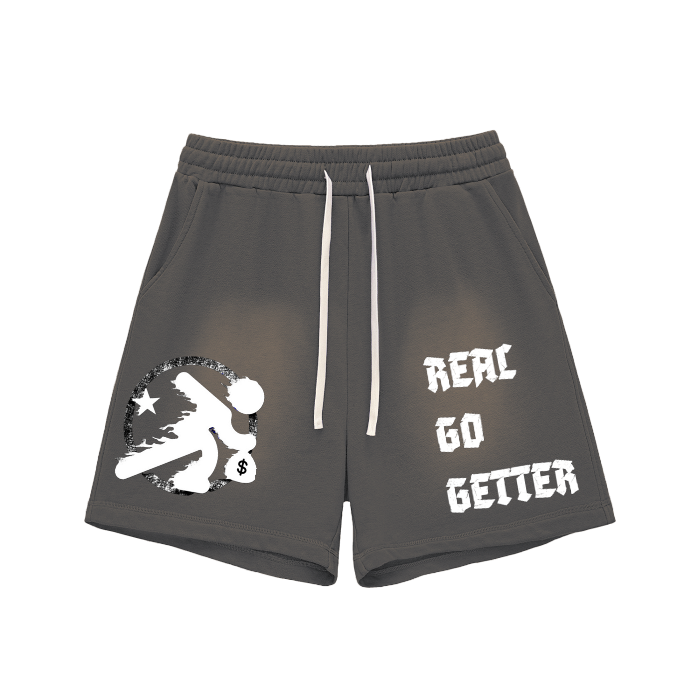 Lultjcustoms(white logo) Sun Fade Raw Edge Cotton Shorts Multicolor