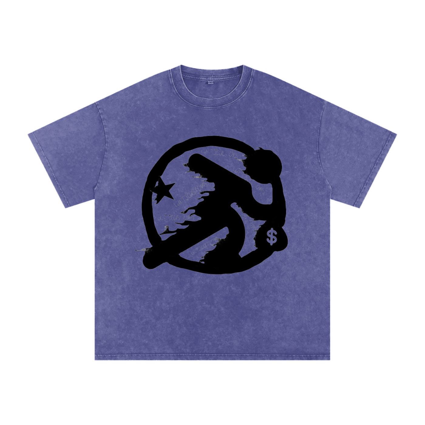 Lultjcustoms(black logo) Snow Washed Oversized Cotton T-Shirt Multicolor