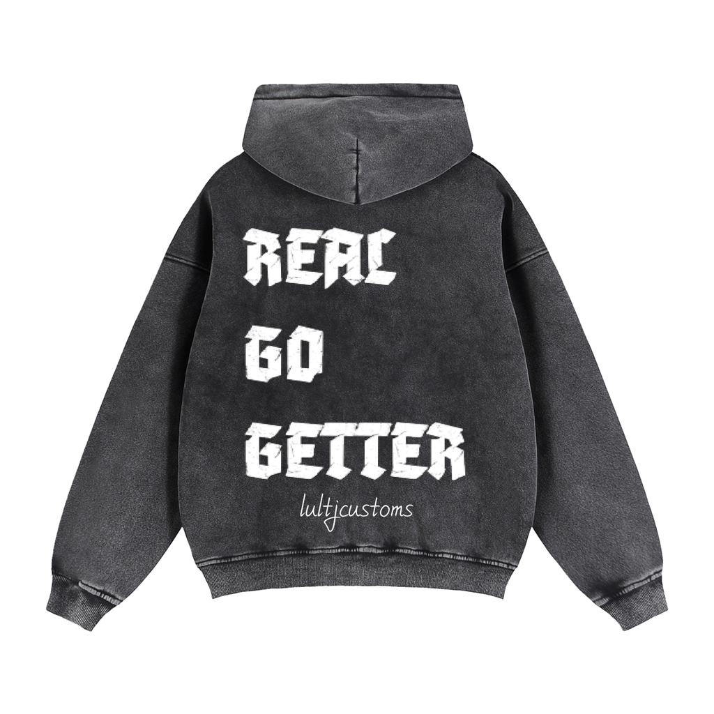 lultjcustoms(white logo) Zip-Through Boxy Fleece Hoodie Multicolor