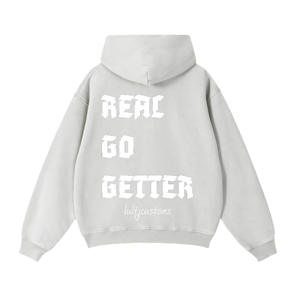 lultjcustoms(white logo) Zip-Through Boxy Fleece Hoodie Multicolor