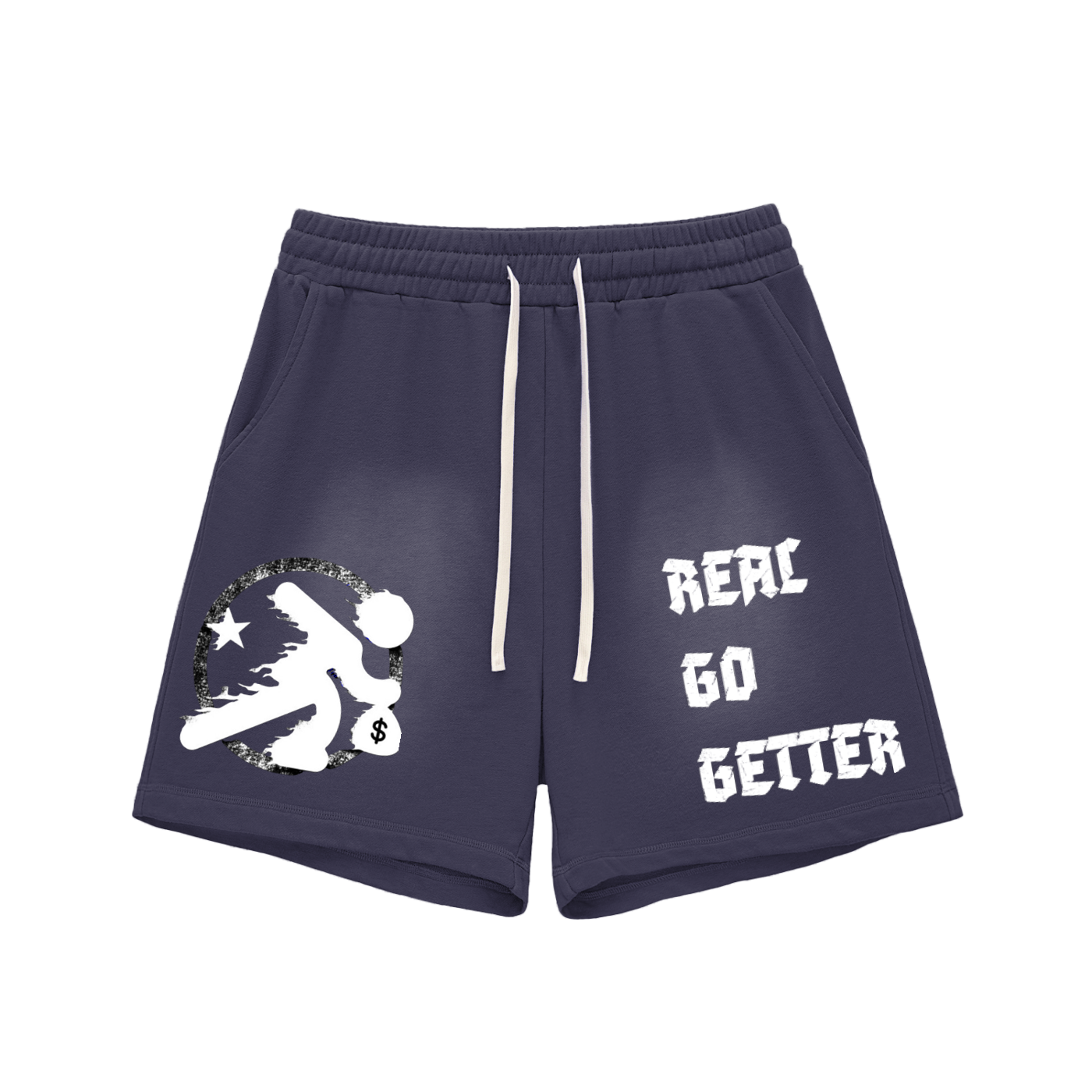 Lultjcustoms(white logo) Sun Fade Raw Edge Cotton Shorts Multicolor