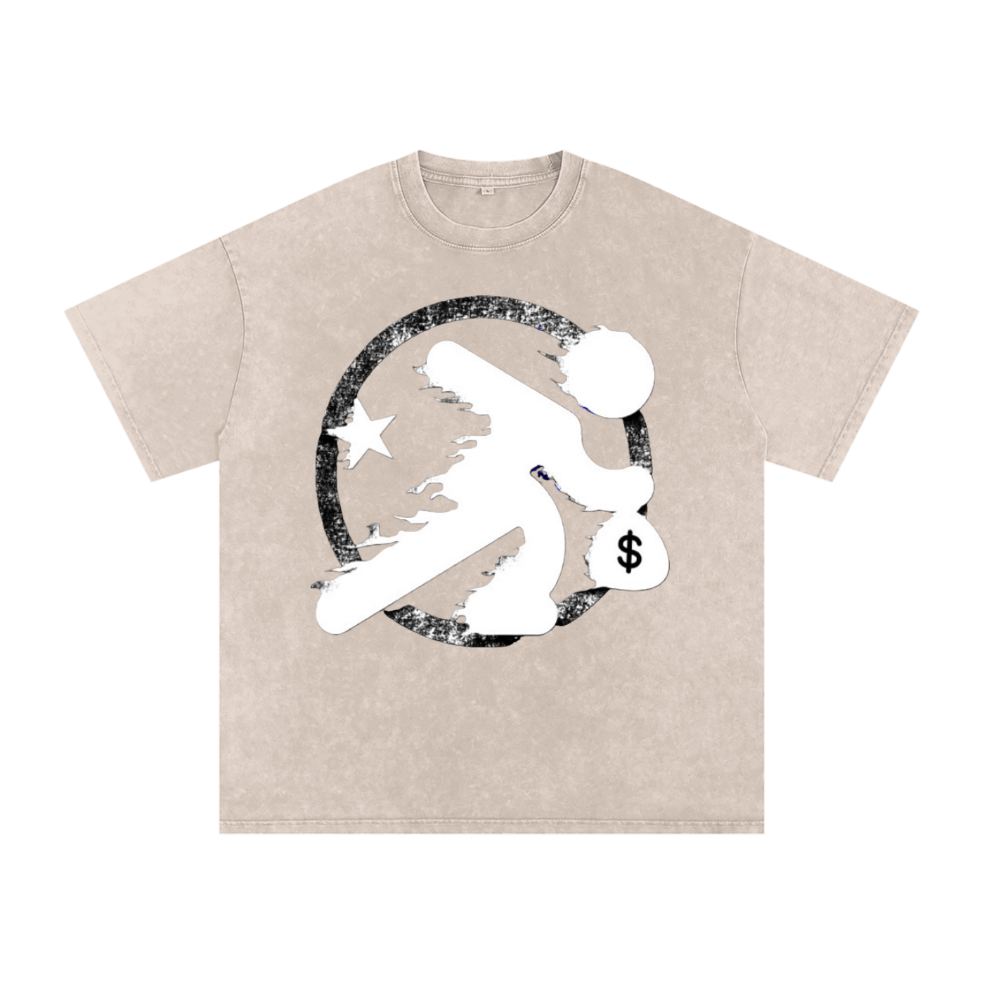 Lultjcustoms(white logo) Snow Washed Oversized Cotton T-Shirt Multicolor
