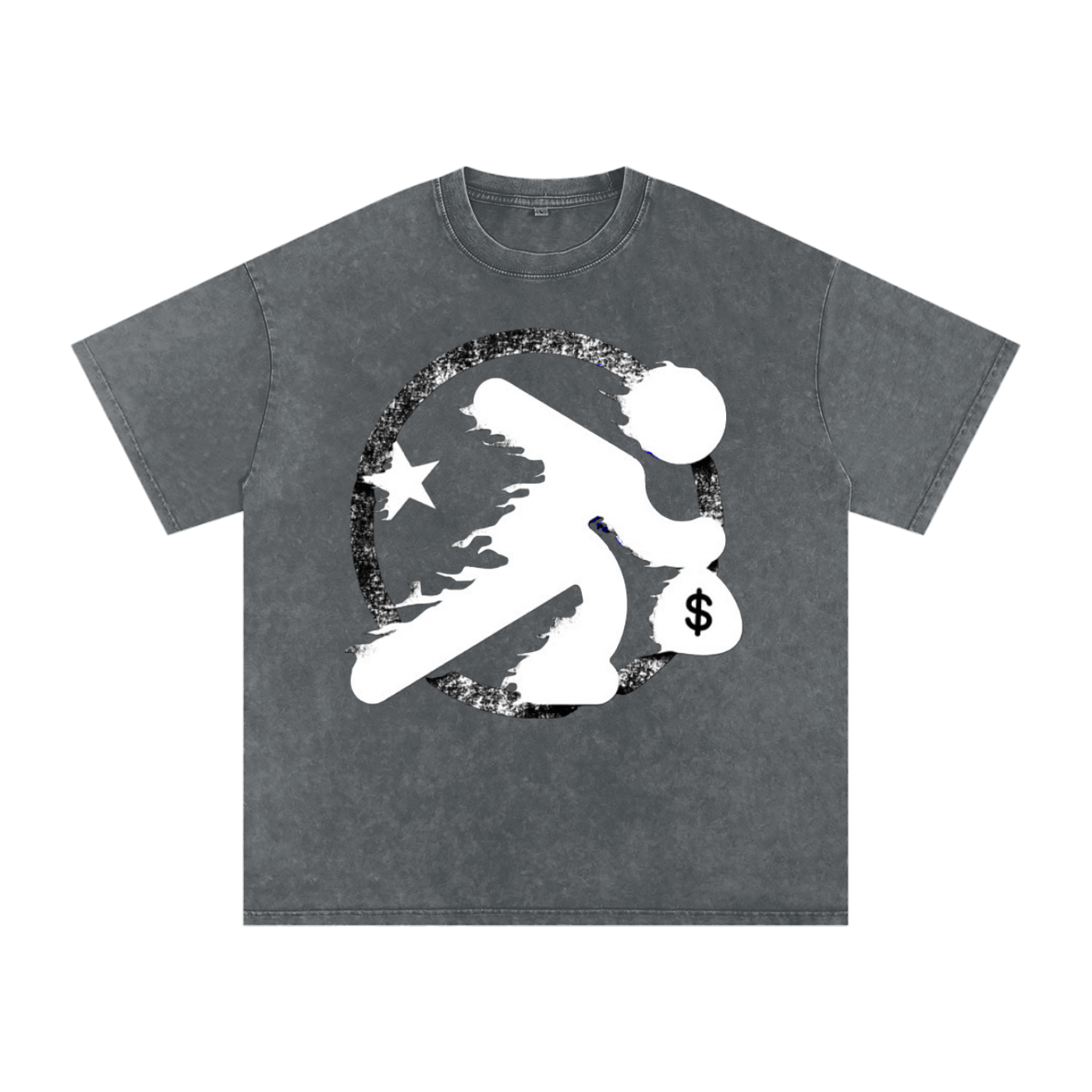 Lultjcustoms(white logo) Snow Washed Oversized Cotton T-Shirt Multicolor