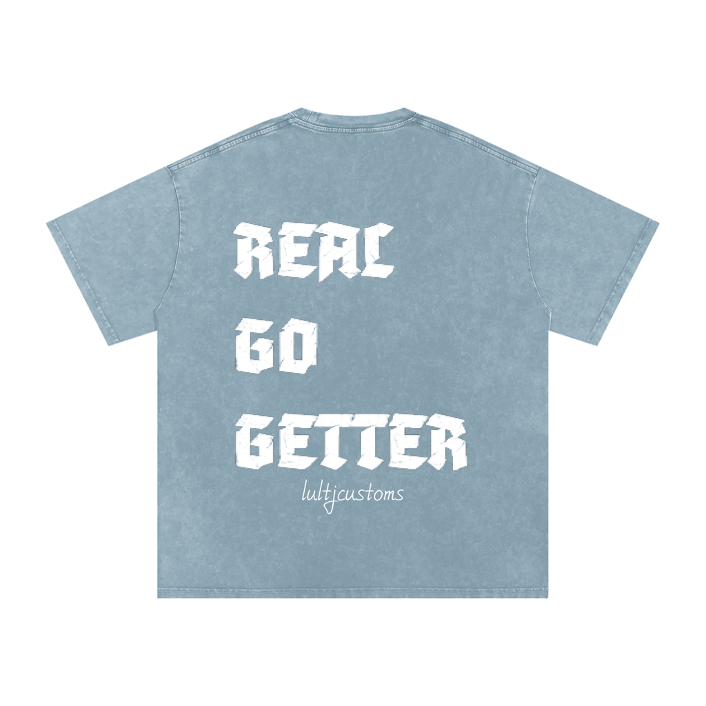 Lultjcustoms(white logo) Snow Washed Oversized Cotton T-Shirt Multicolor