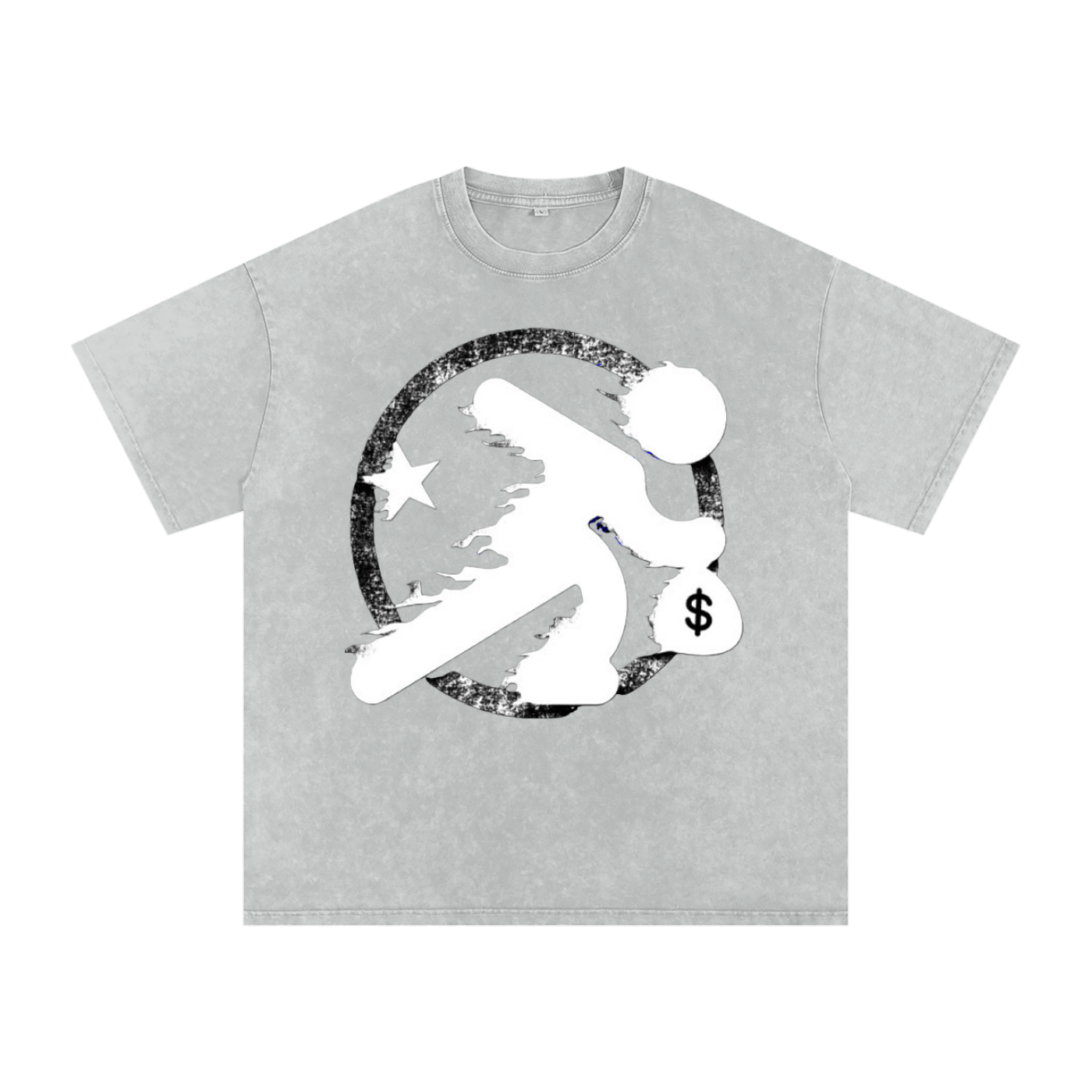 Lultjcustoms(white logo) Snow Washed Oversized Cotton T-Shirt Multicolor