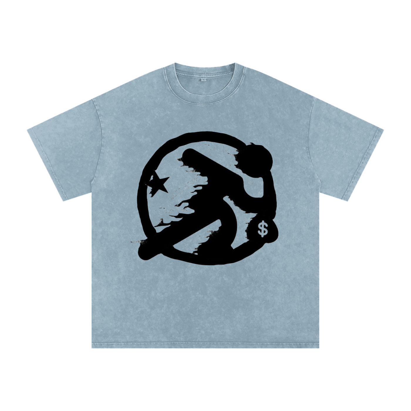 Lultjcustoms(black logo) Snow Washed Oversized Cotton T-Shirt Multicolor
