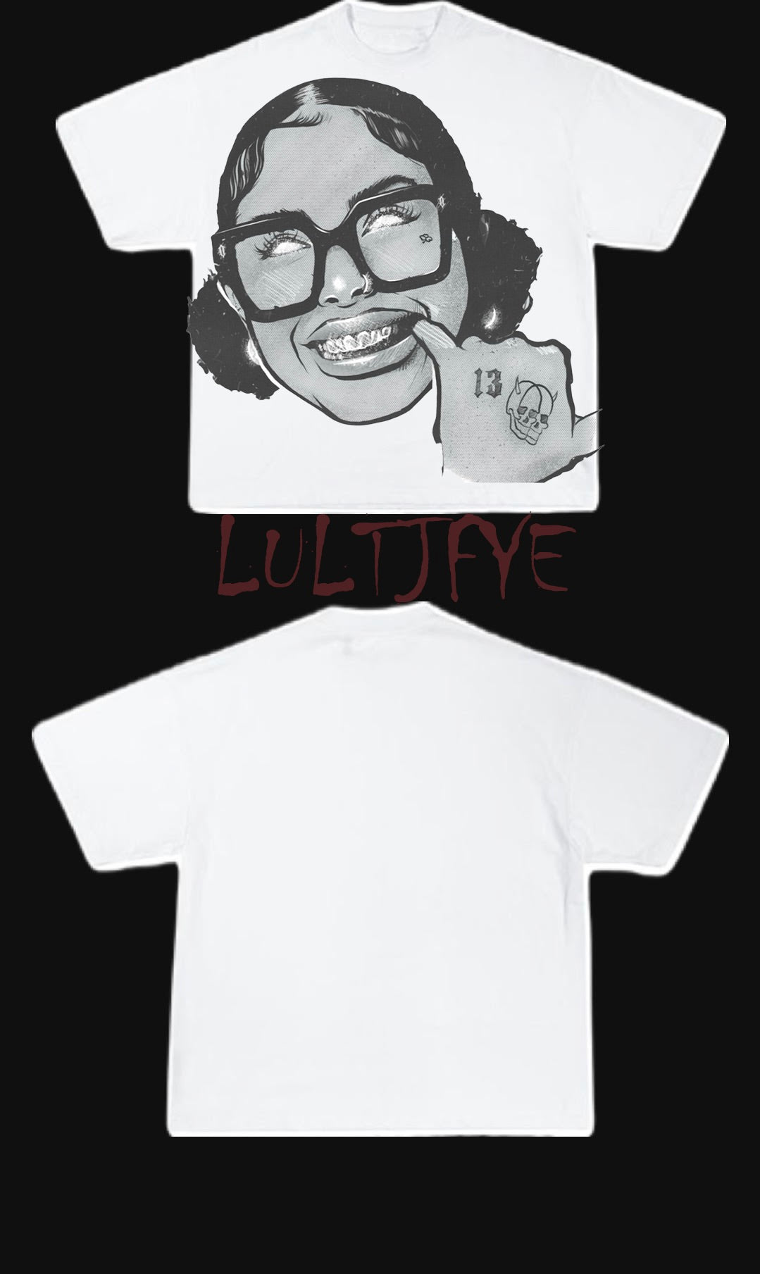 Girl With Grills Face Graphic Tee
