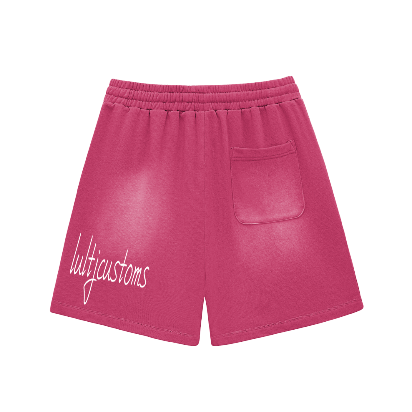 Lultjcustoms(white logo) Sun Fade Raw Edge Cotton Shorts Multicolor