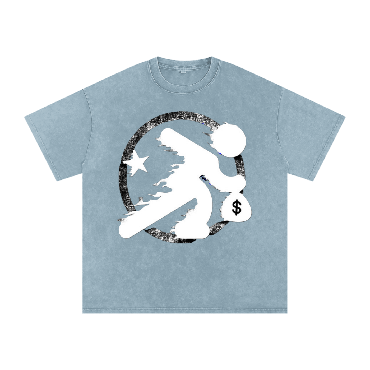 Lultjcustoms(white logo) Snow Washed Oversized Cotton T-Shirt Multicolor