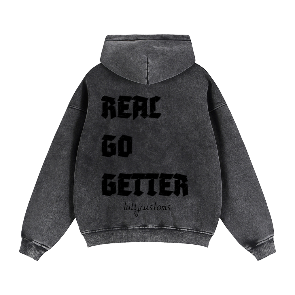 lultjcustoms(black logo) Zip-Through Boxy Fleece Hoodie Multicolor