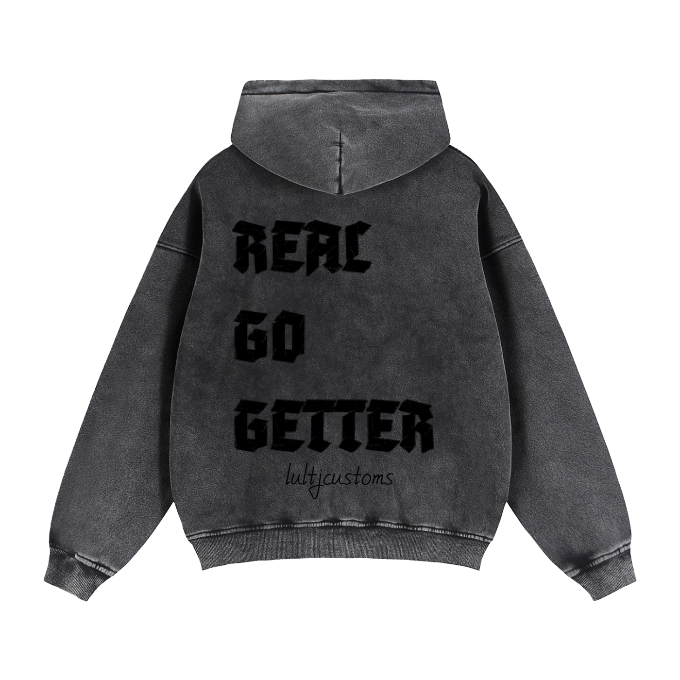 lultjcustoms(black logo) Zip-Through Boxy Fleece Hoodie Multicolor