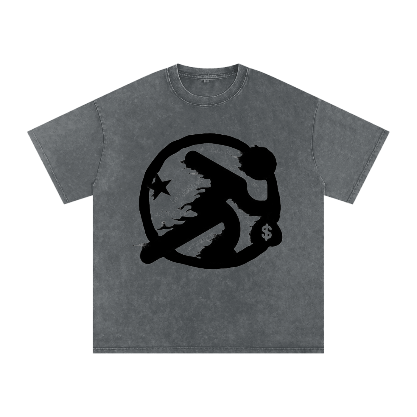 Lultjcustoms(black logo) Snow Washed Oversized Cotton T-Shirt Multicolor