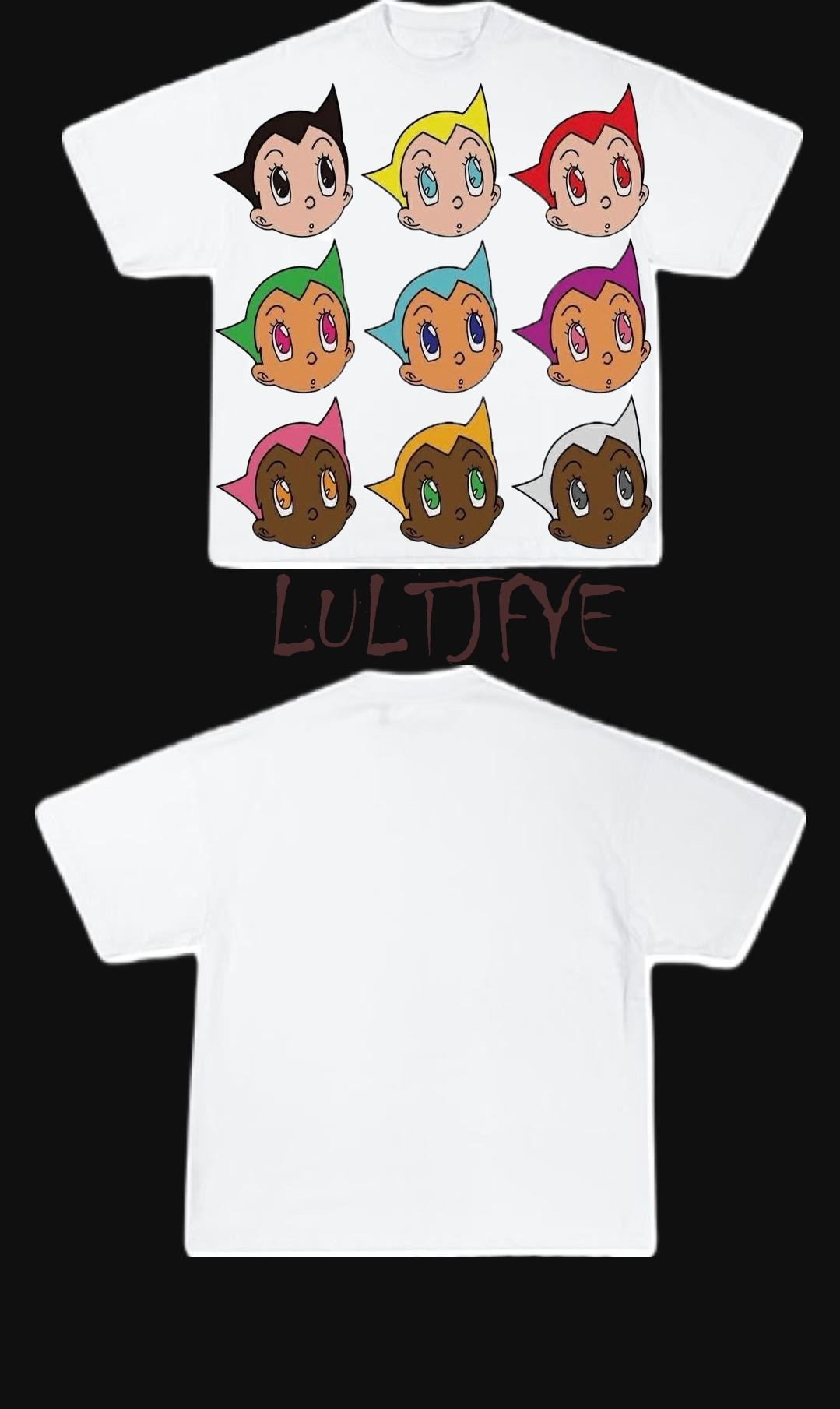 White To Black Face  graphic Tee