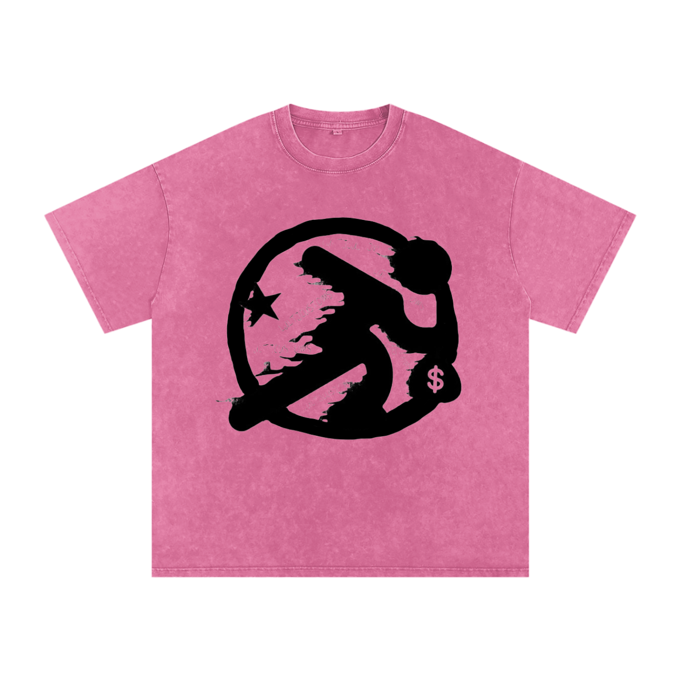 Lultjcustoms(black logo) Snow Washed Oversized Cotton T-Shirt Multicolor