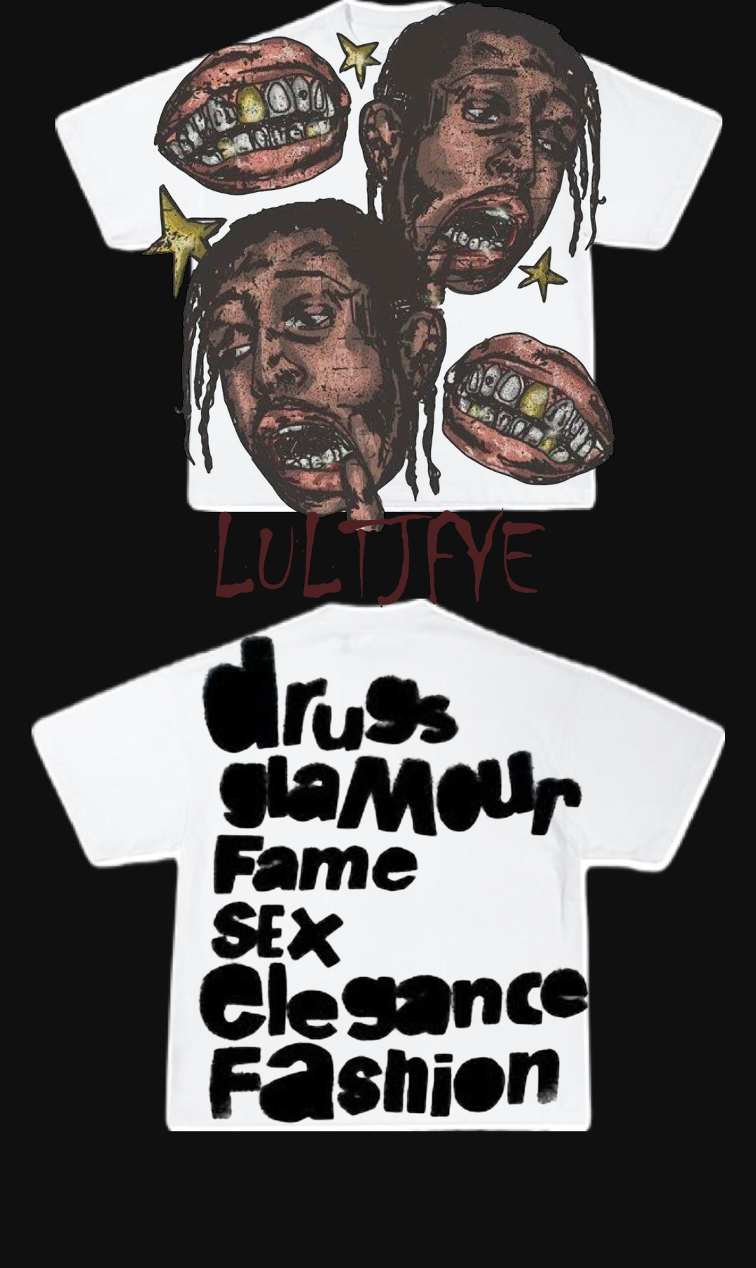 Drugs glamour fame graphic tee