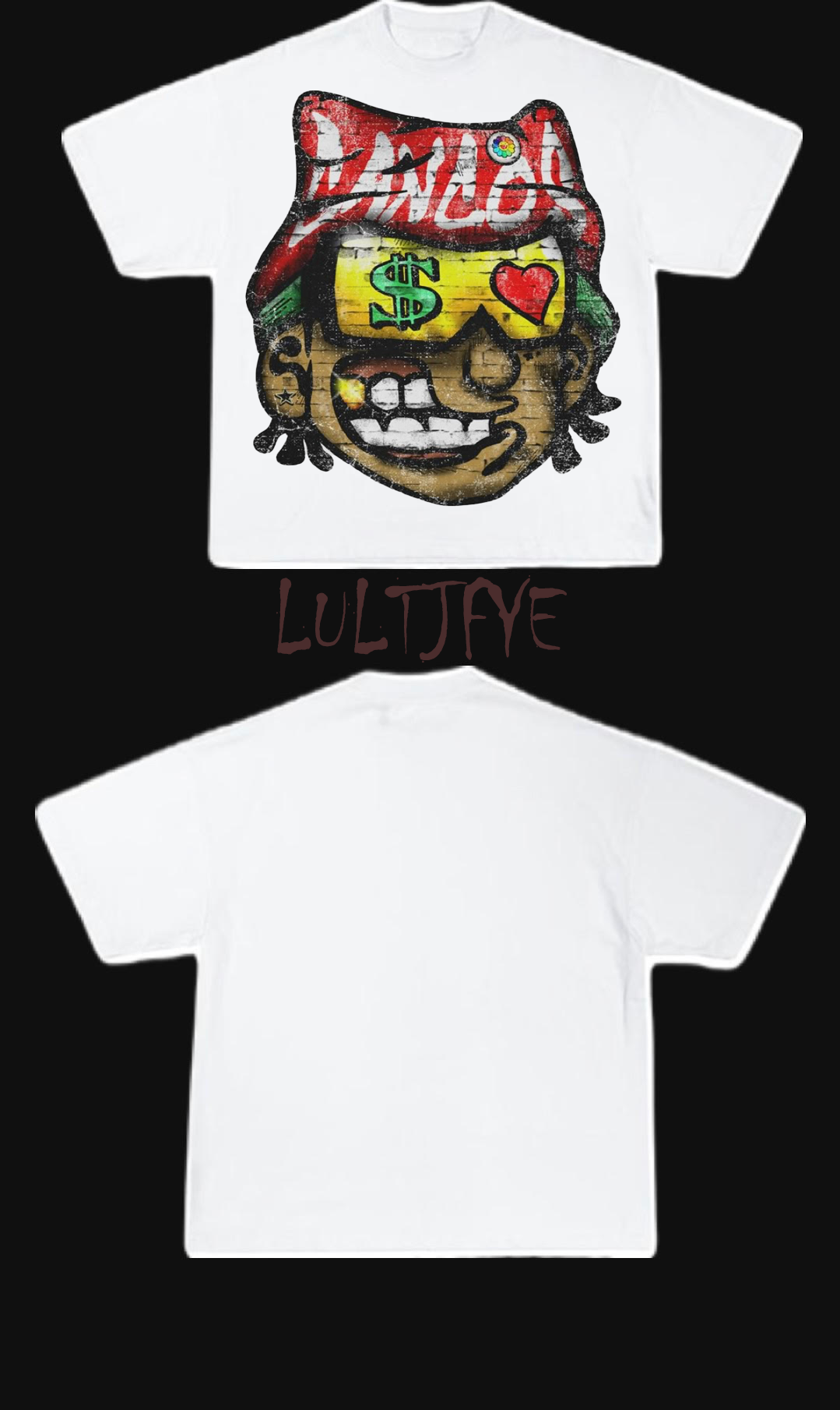 Money and heart glasses graphic Tee