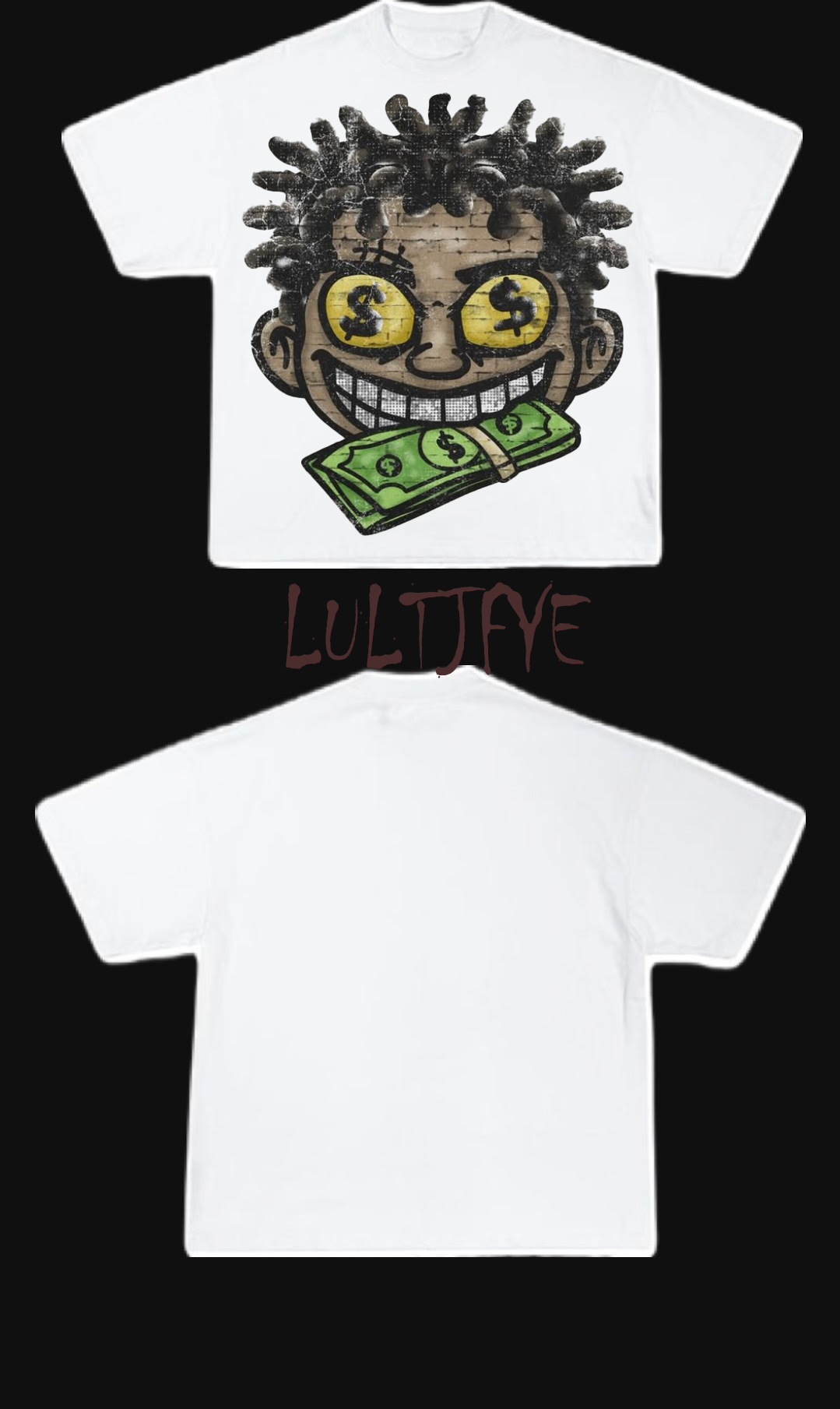 Cartoon yellow money eyes graphic Tee