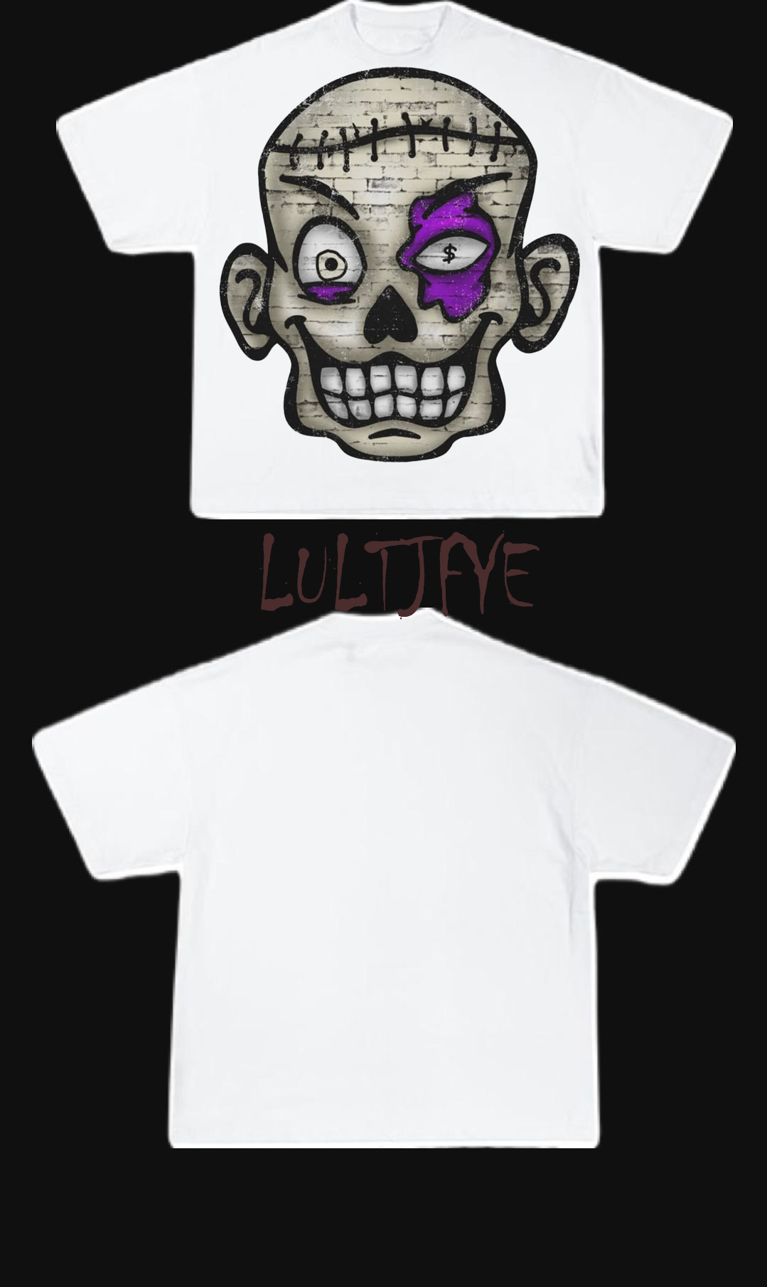 Purple eye skull graphic Tee