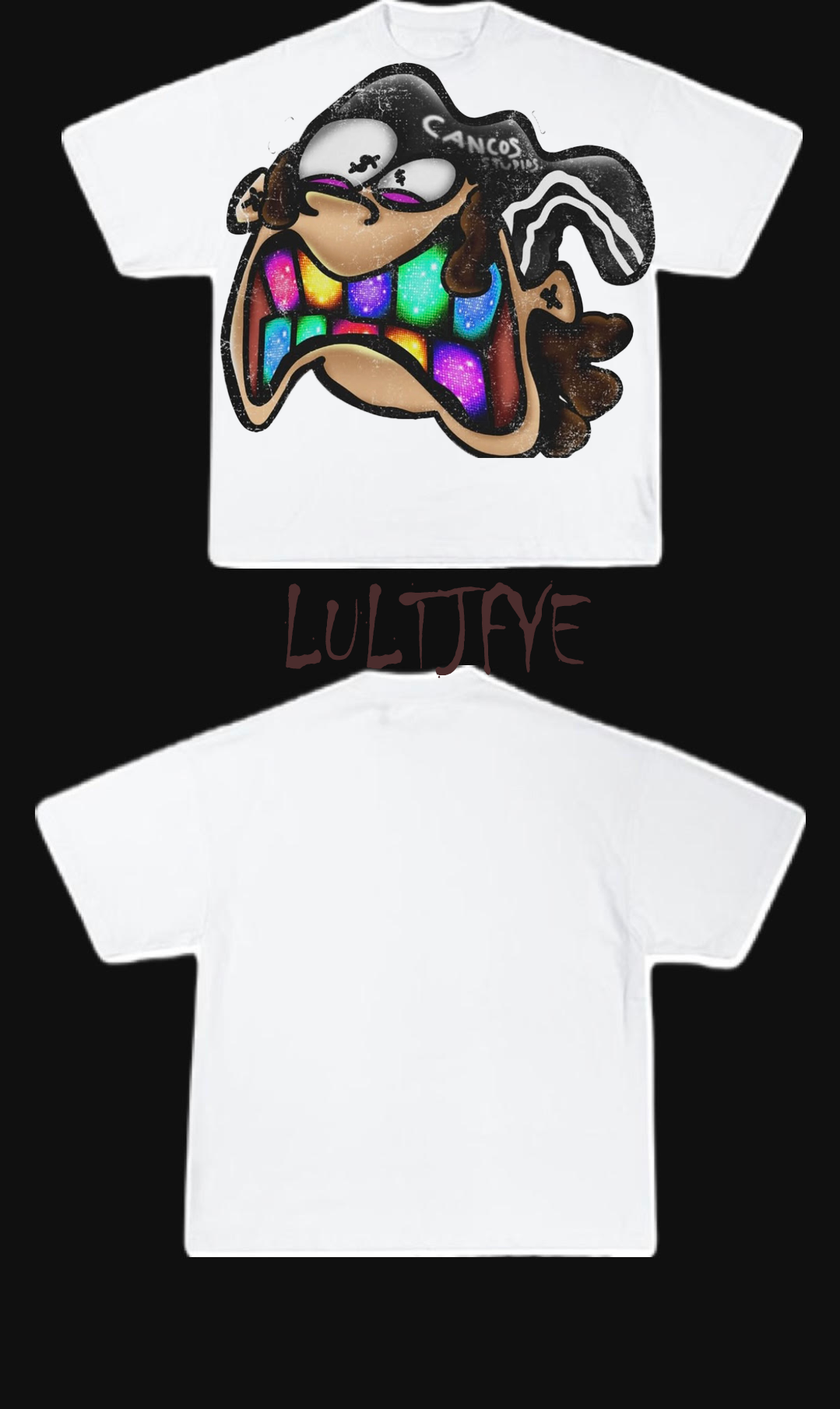Cartoon with galaxy teeth  graphic Tee