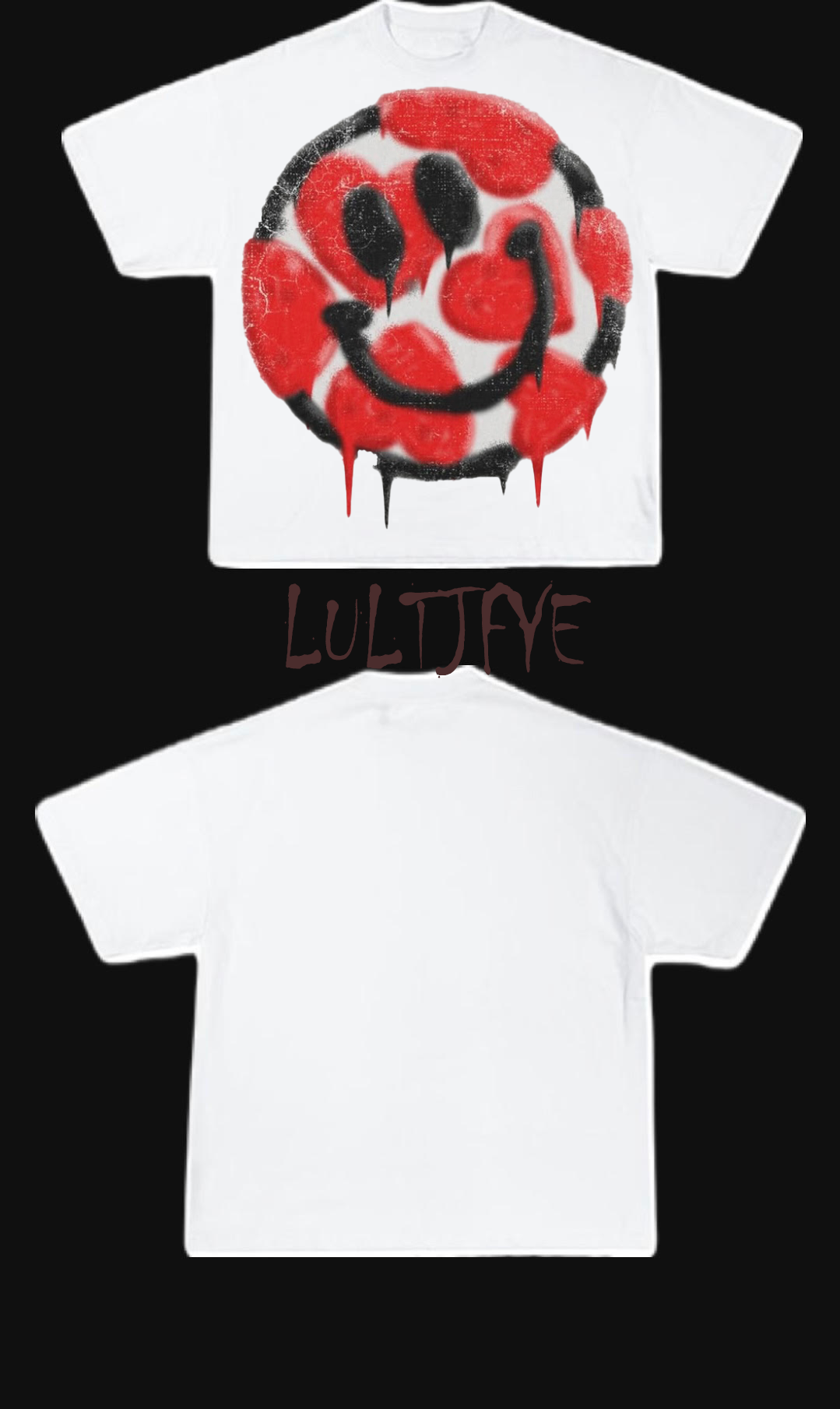 Red smiling face   graphic Tee