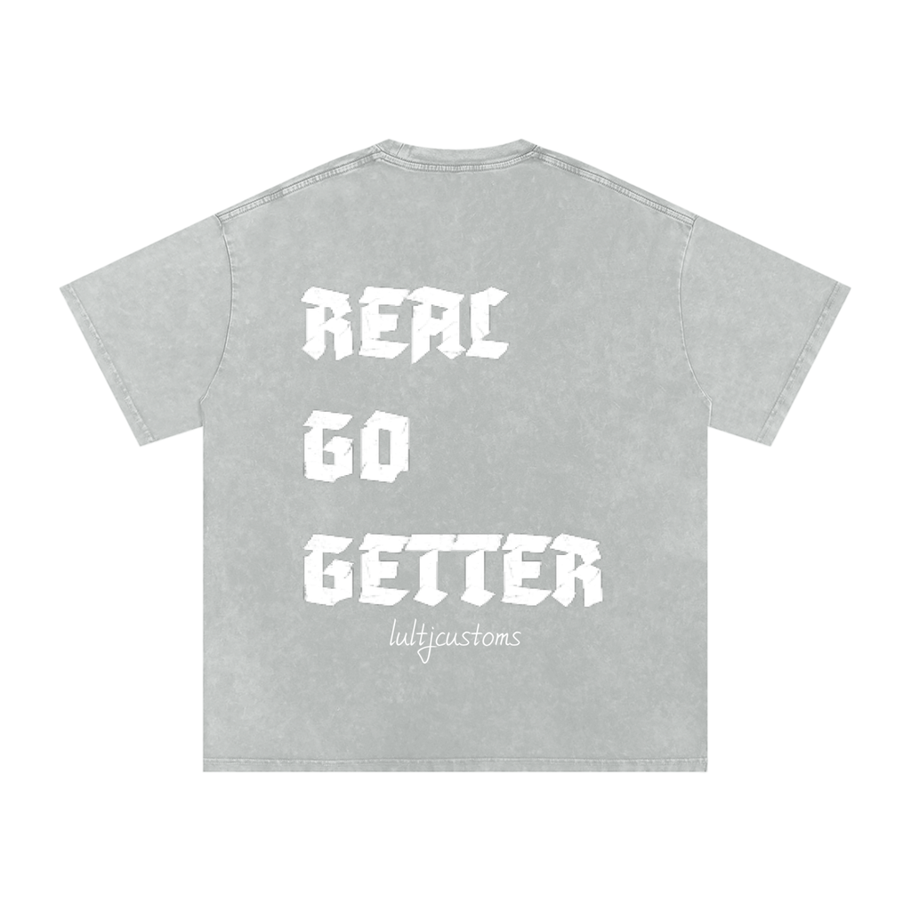 Lultjcustoms(white logo) Snow Washed Oversized Cotton T-Shirt Multicolor