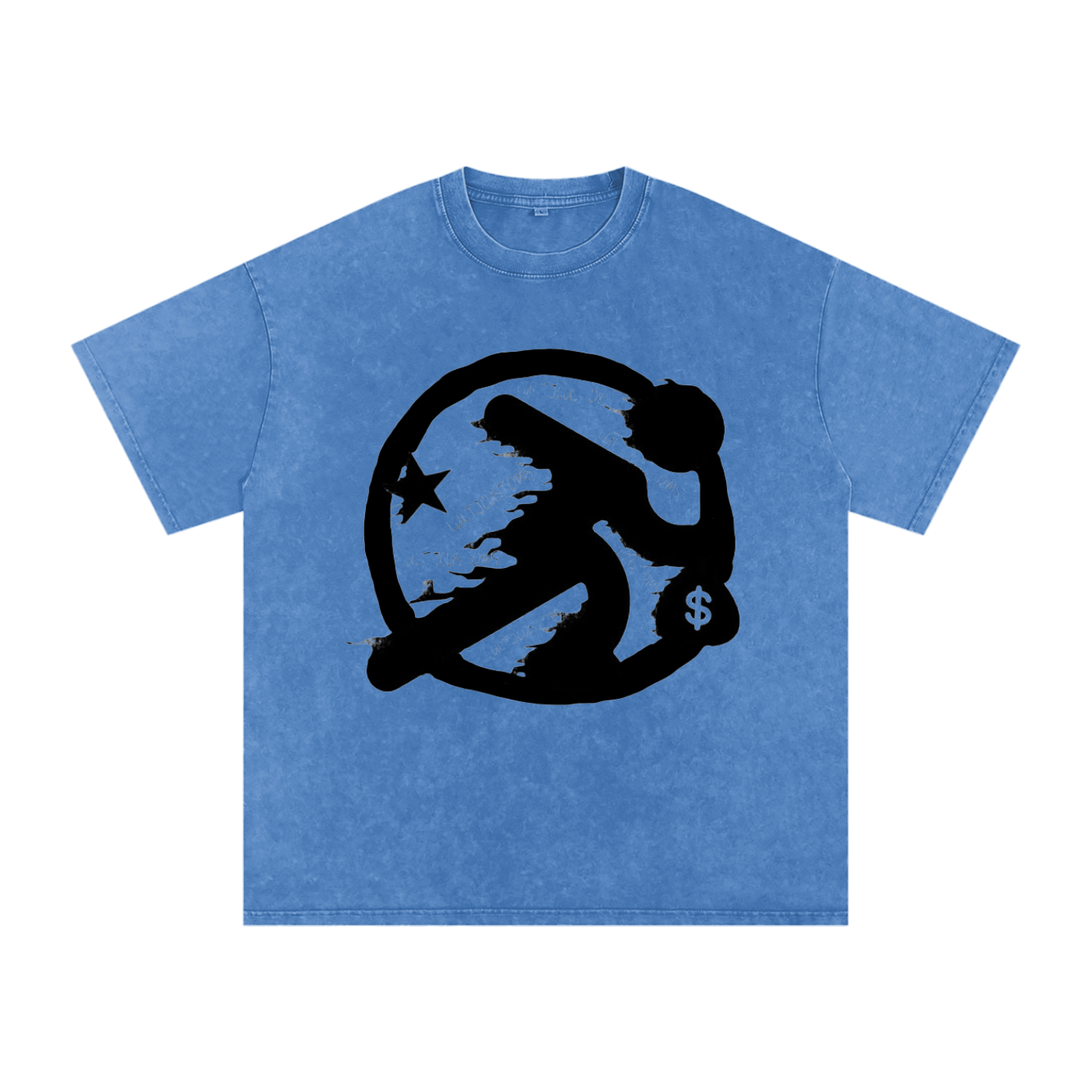 Lultjcustoms(black logo) Snow Washed Oversized Cotton T-Shirt Multicolor