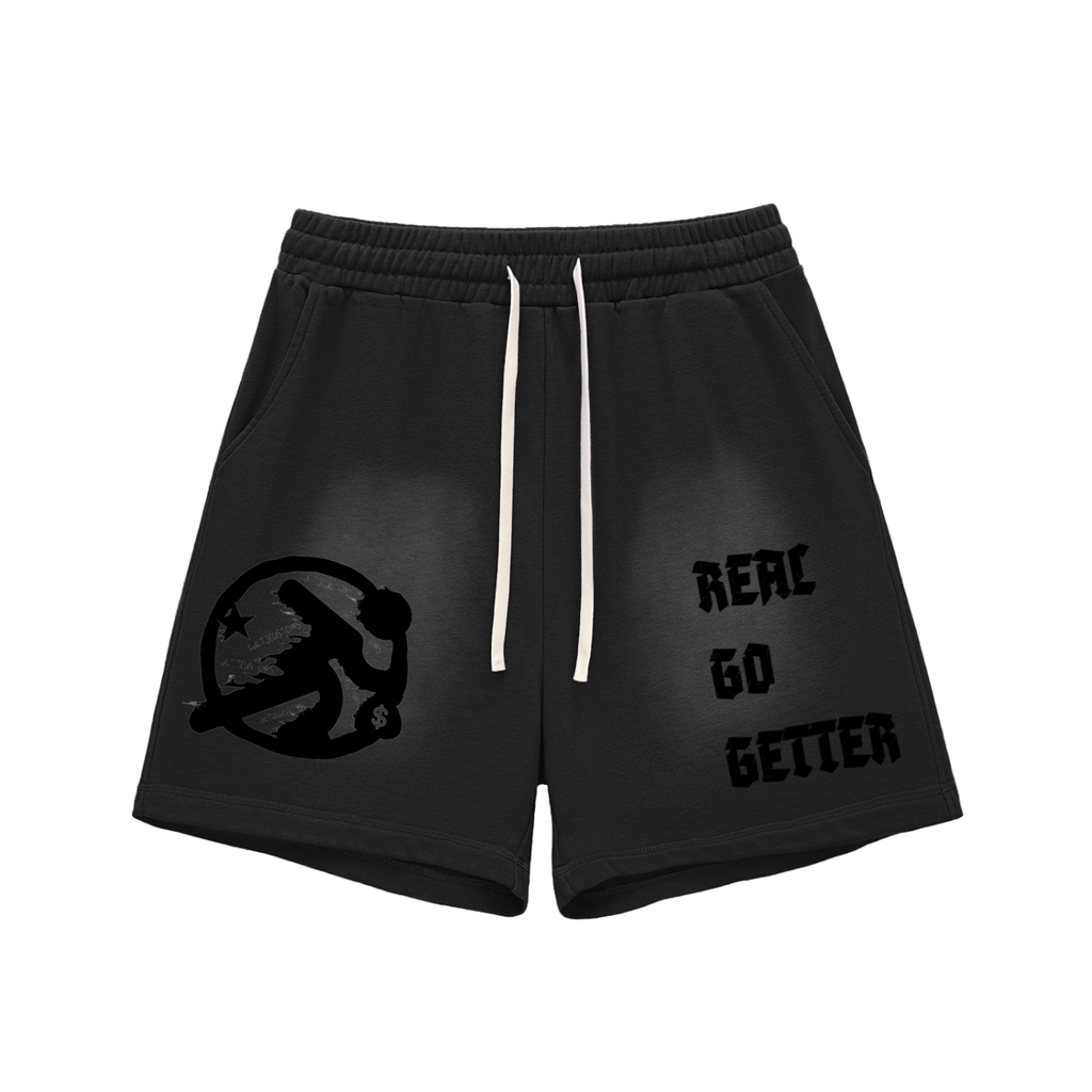 Lultjcustoms(Black logo) Sun Fade Raw Edge Cotton Shorts Multicolor