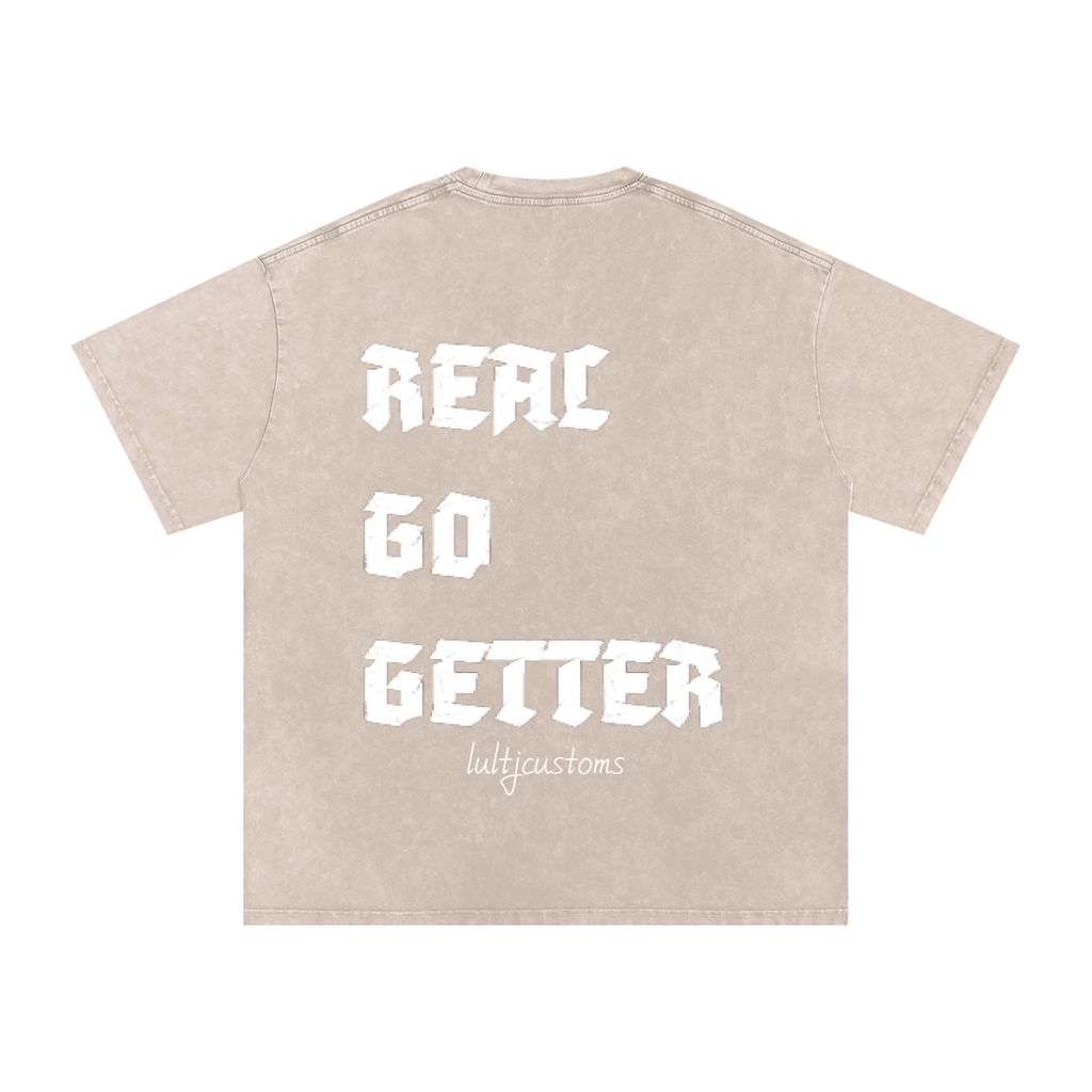 Lultjcustoms(white logo) Snow Washed Oversized Cotton T-Shirt Multicolor