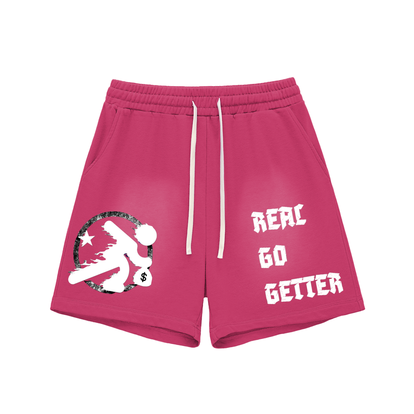 Lultjcustoms(white logo) Sun Fade Raw Edge Cotton Shorts Multicolor