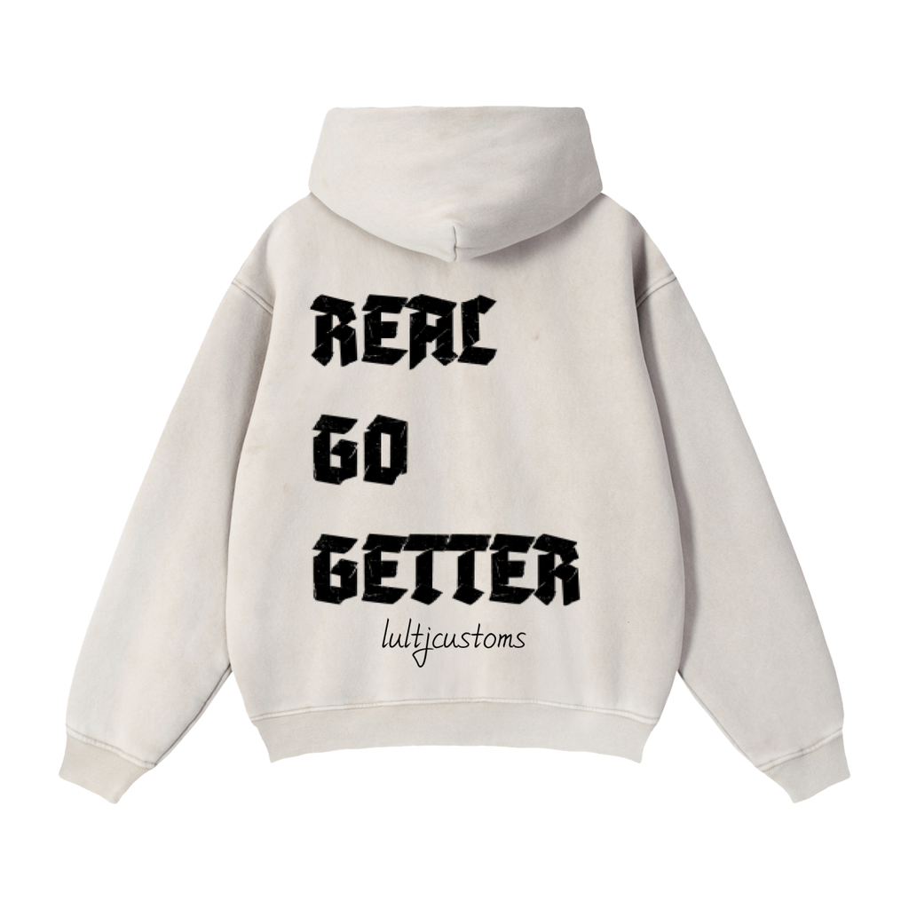 lultjcustoms(black logo) Zip-Through Boxy Fleece Hoodie Multicolor