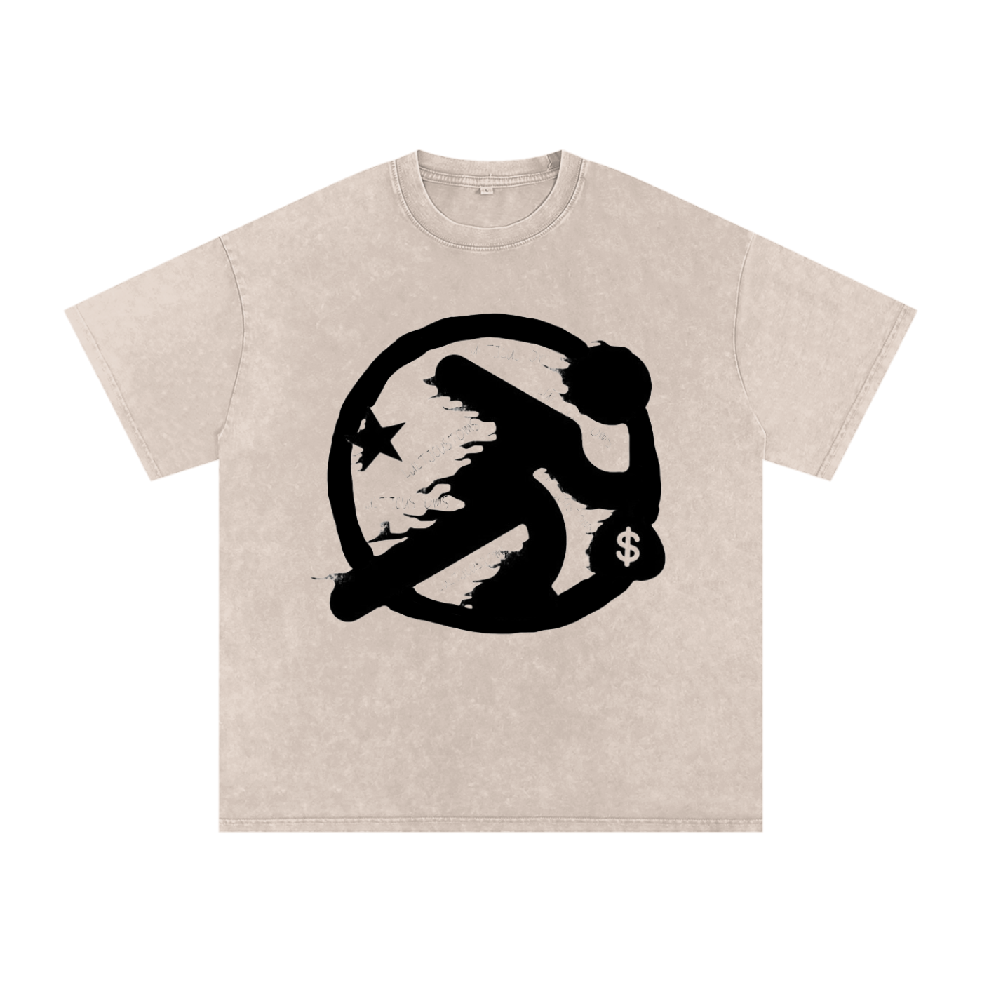 Lultjcustoms(black logo) Snow Washed Oversized Cotton T-Shirt Multicolor