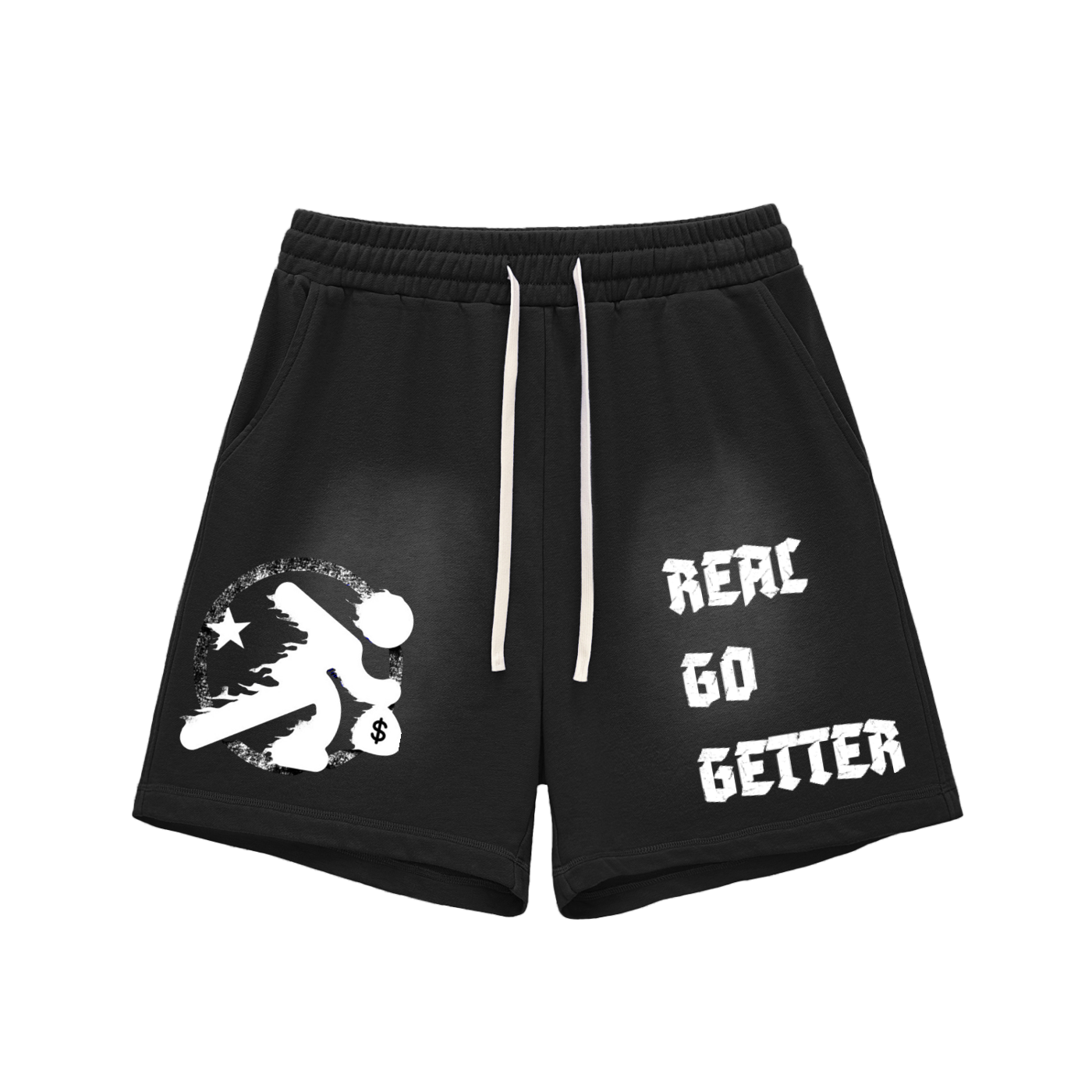 Lultjcustoms(white logo) Sun Fade Raw Edge Cotton Shorts Multicolor