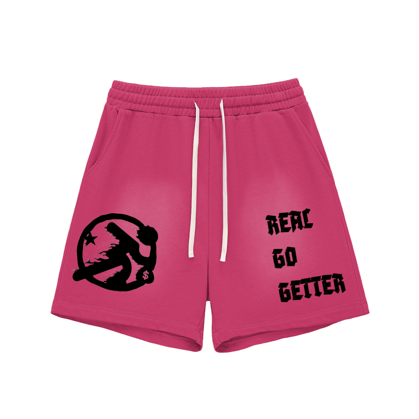Lultjcustoms(Black logo) Sun Fade Raw Edge Cotton Shorts Multicolor