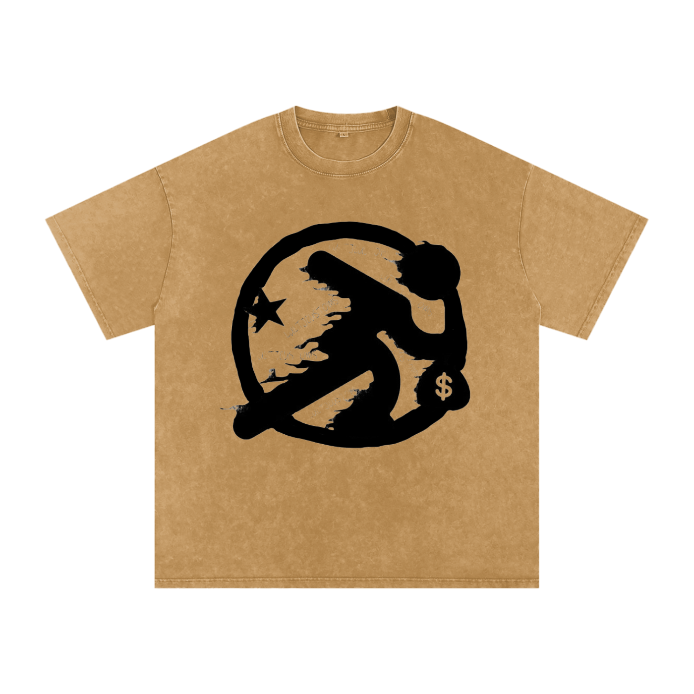 Lultjcustoms(black logo) Snow Washed Oversized Cotton T-Shirt Multicolor