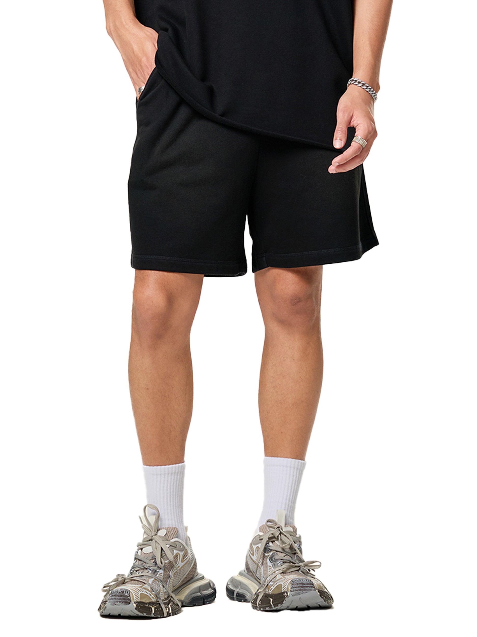 Lultjcustoms(white logo) Sun Fade Raw Edge Cotton Shorts Multicolor