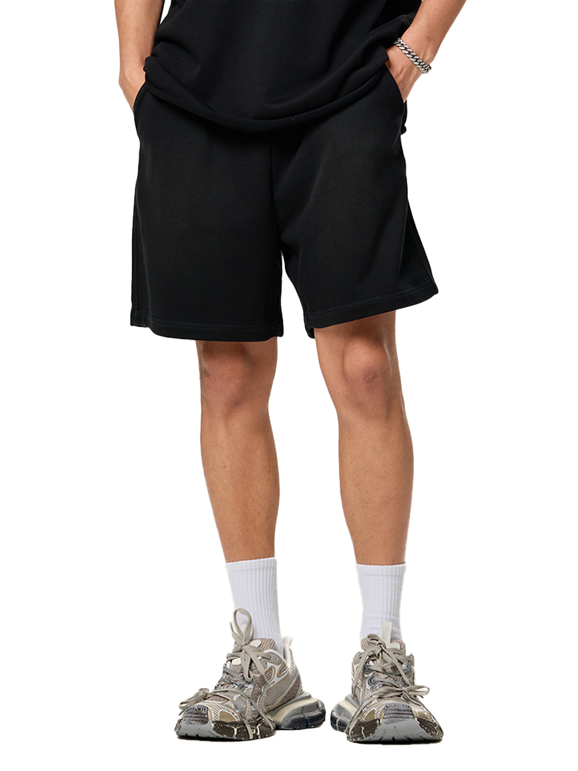 Lultjcustoms(white logo) Sun Fade Raw Edge Cotton Shorts Multicolor
