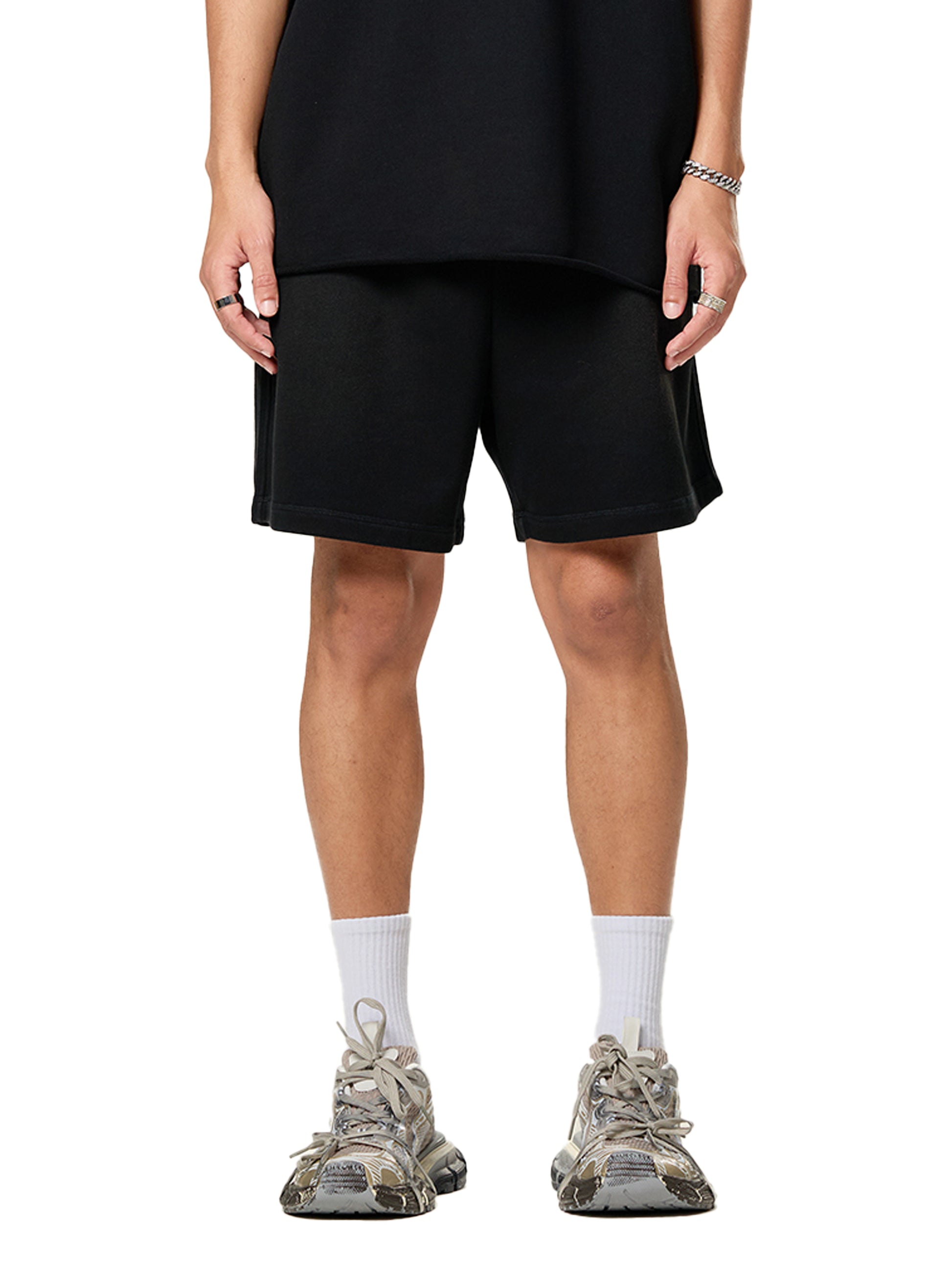 Lultjcustoms(white logo) Sun Fade Raw Edge Cotton Shorts Multicolor