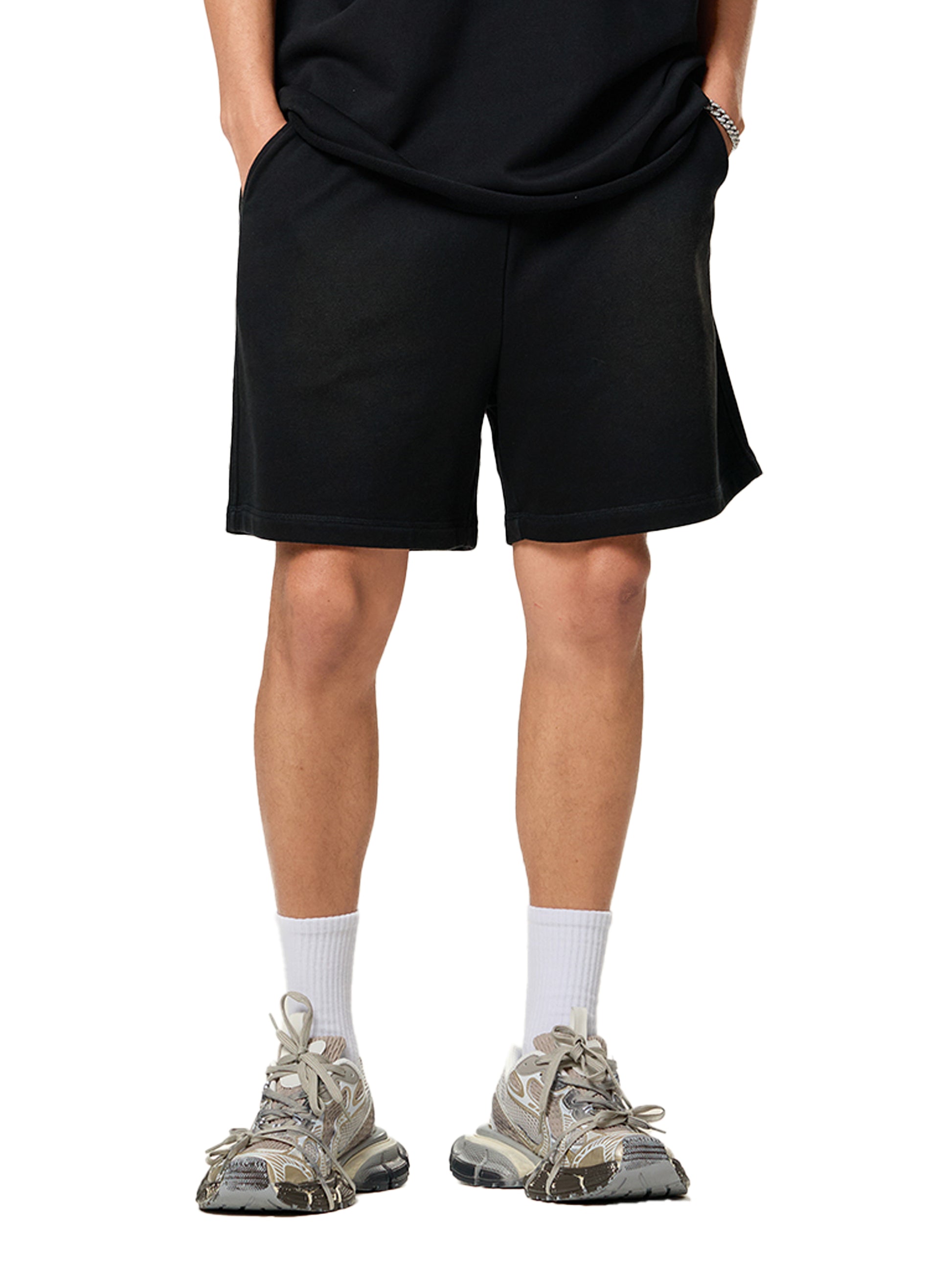 Lultjcustoms(white logo) Sun Fade Raw Edge Cotton Shorts Multicolor