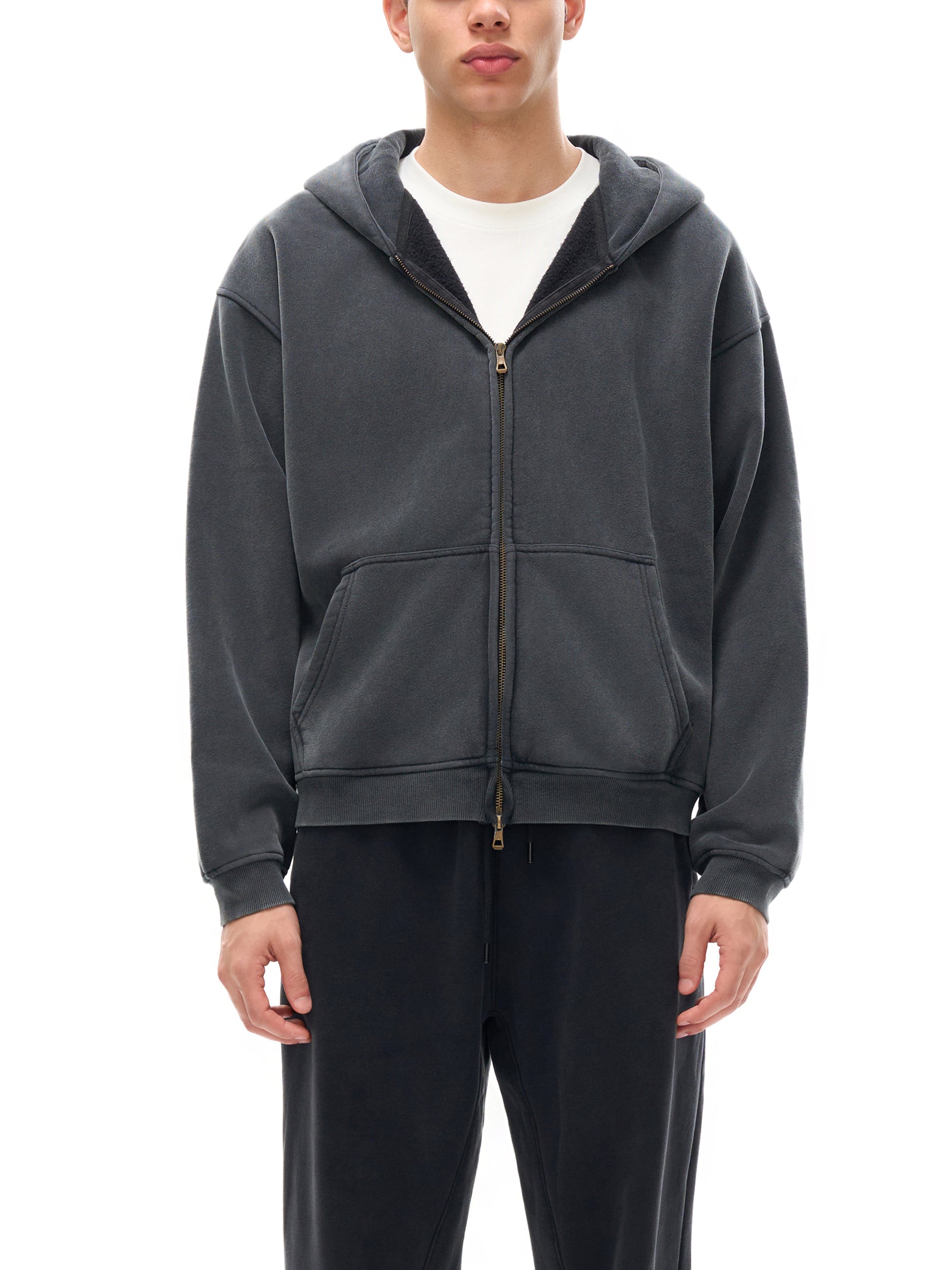 lultjcustoms(white logo) Zip-Through Boxy Fleece Hoodie Multicolor